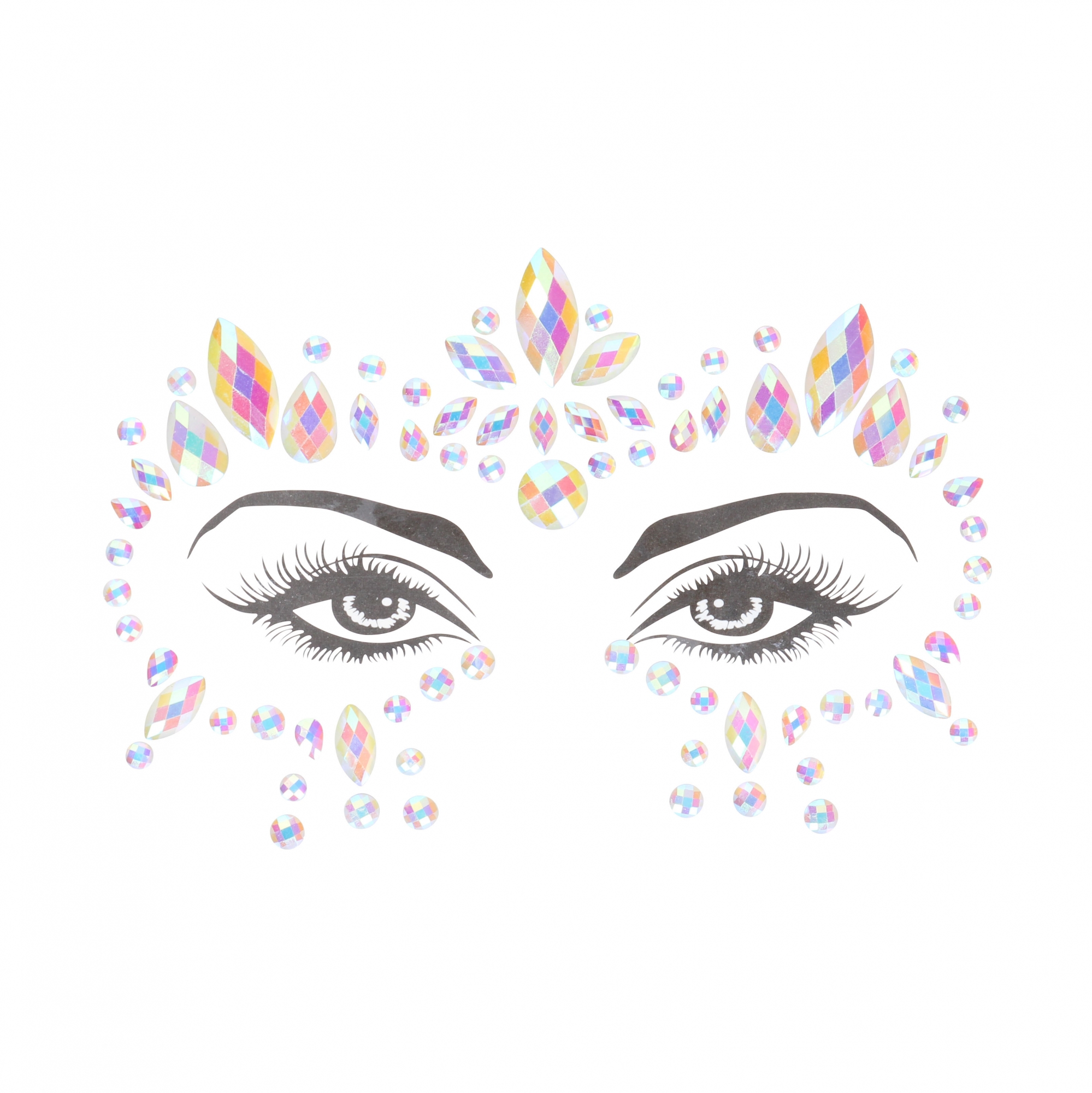 Декоративное украшение (камни) на клеевой основе Body Jewelry Stickers - Face - Glow in the Dark - O
