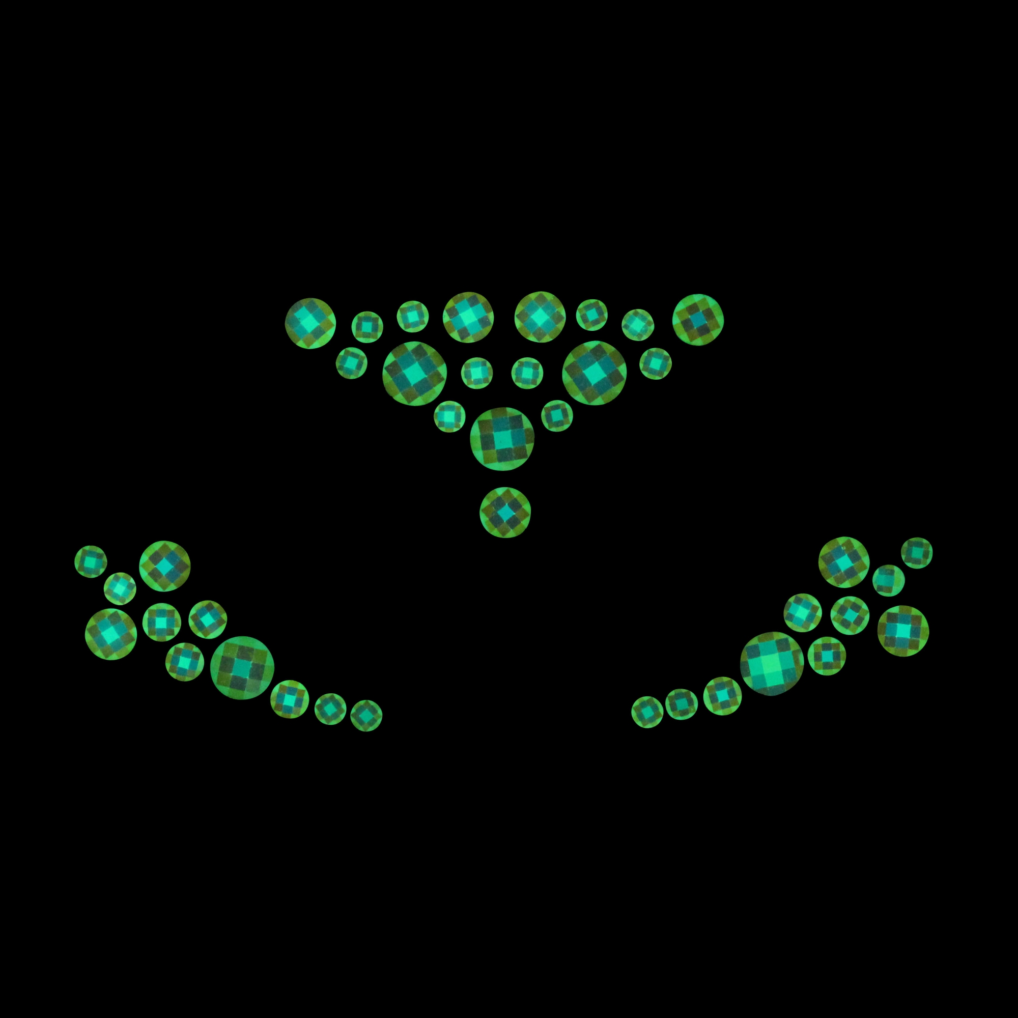 Декоративное украшение (камни) на клеевой основе Body Jewelry Stickers - Face - Glow in the Dark - O