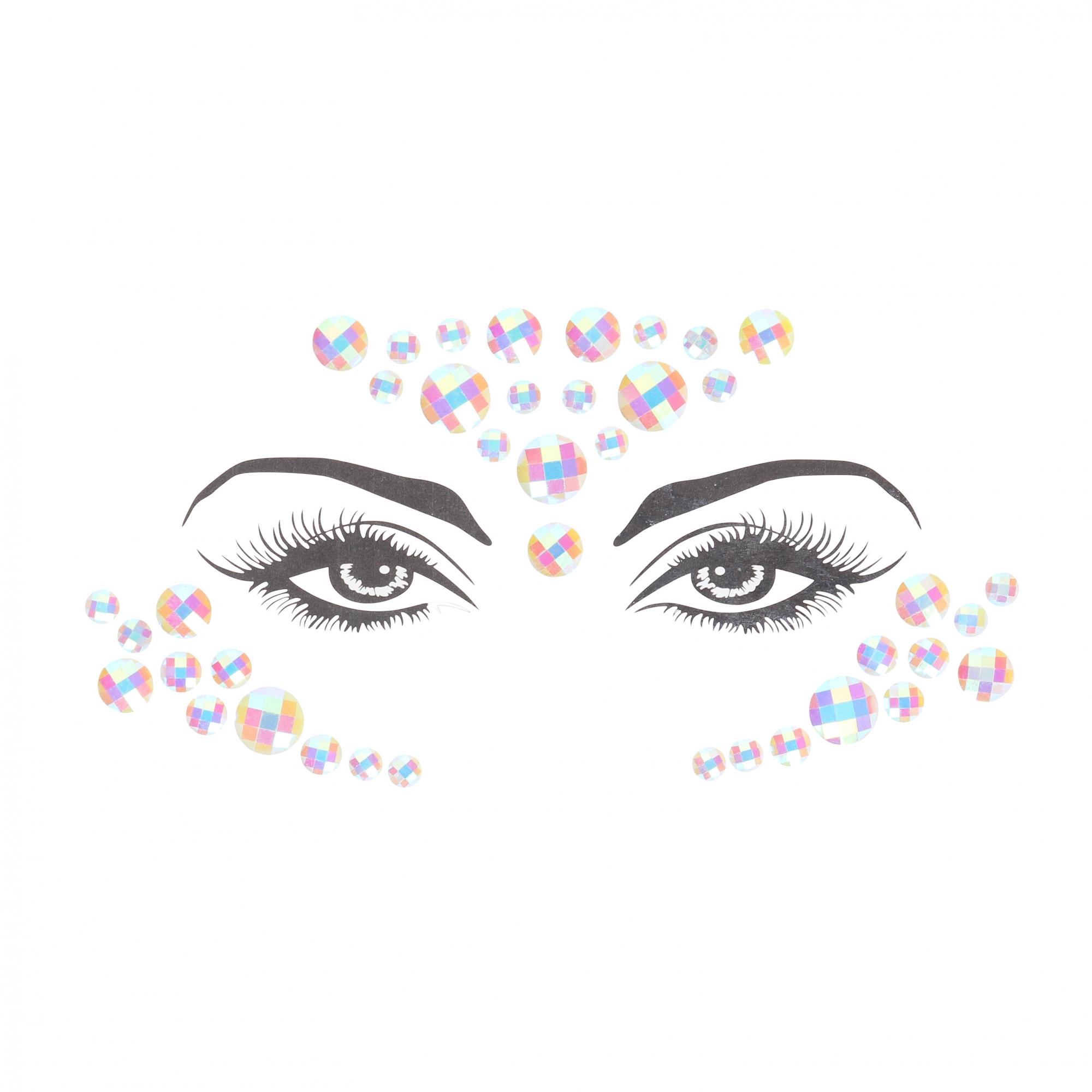 Декоративное украшение (камни) на клеевой основе Body Jewelry Stickers - Face - Glow in the Dark - O