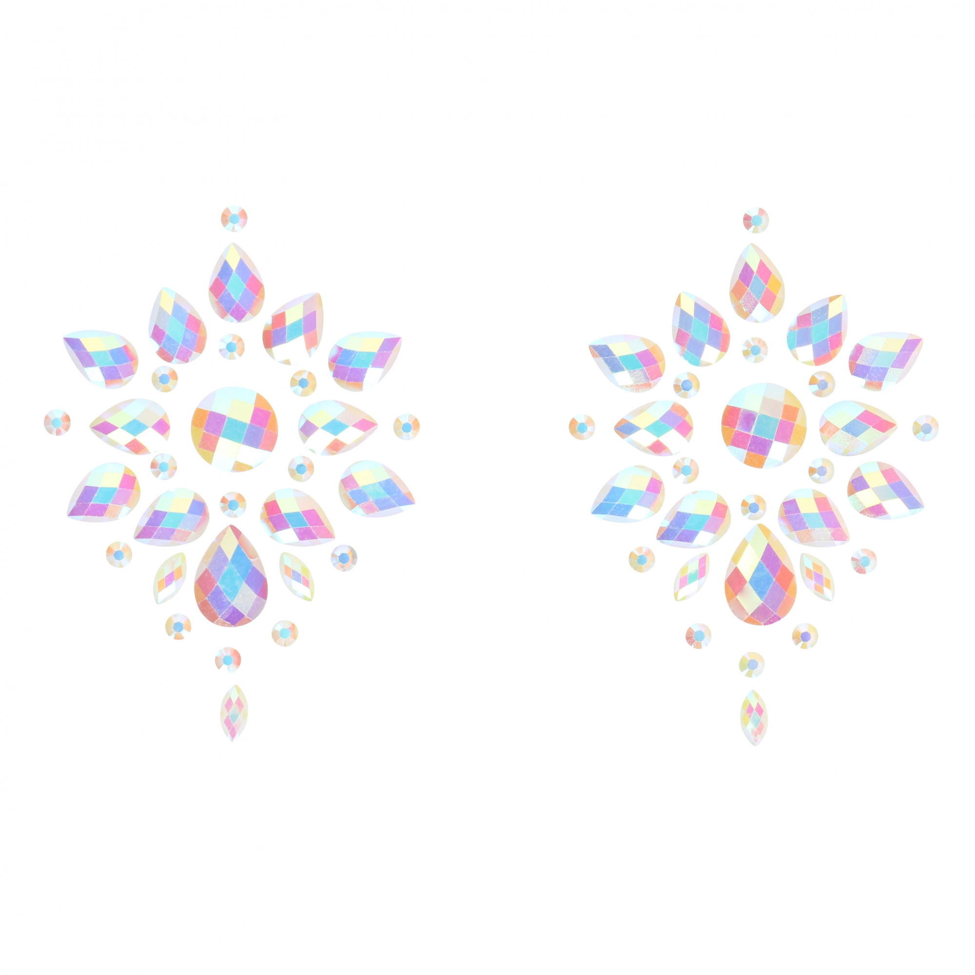 Декоративное украшение (камни) на клеевой основе Body Jewelry Stickers - Nipples - Glow in the Dark