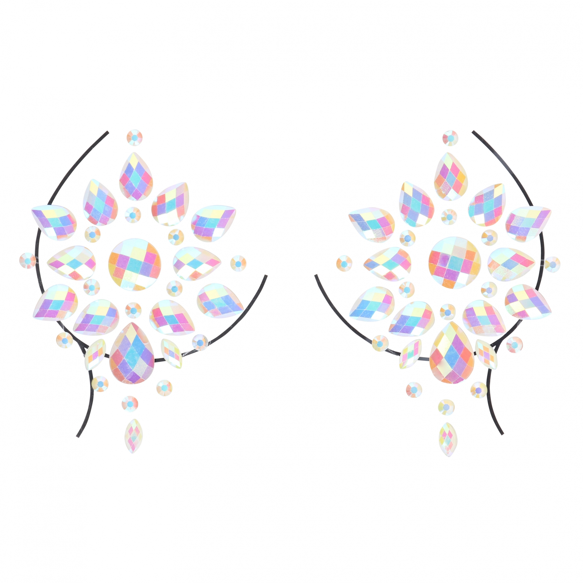 Декоративное украшение (камни) на клеевой основе Body Jewelry Stickers - Nipples - Glow in the Dark