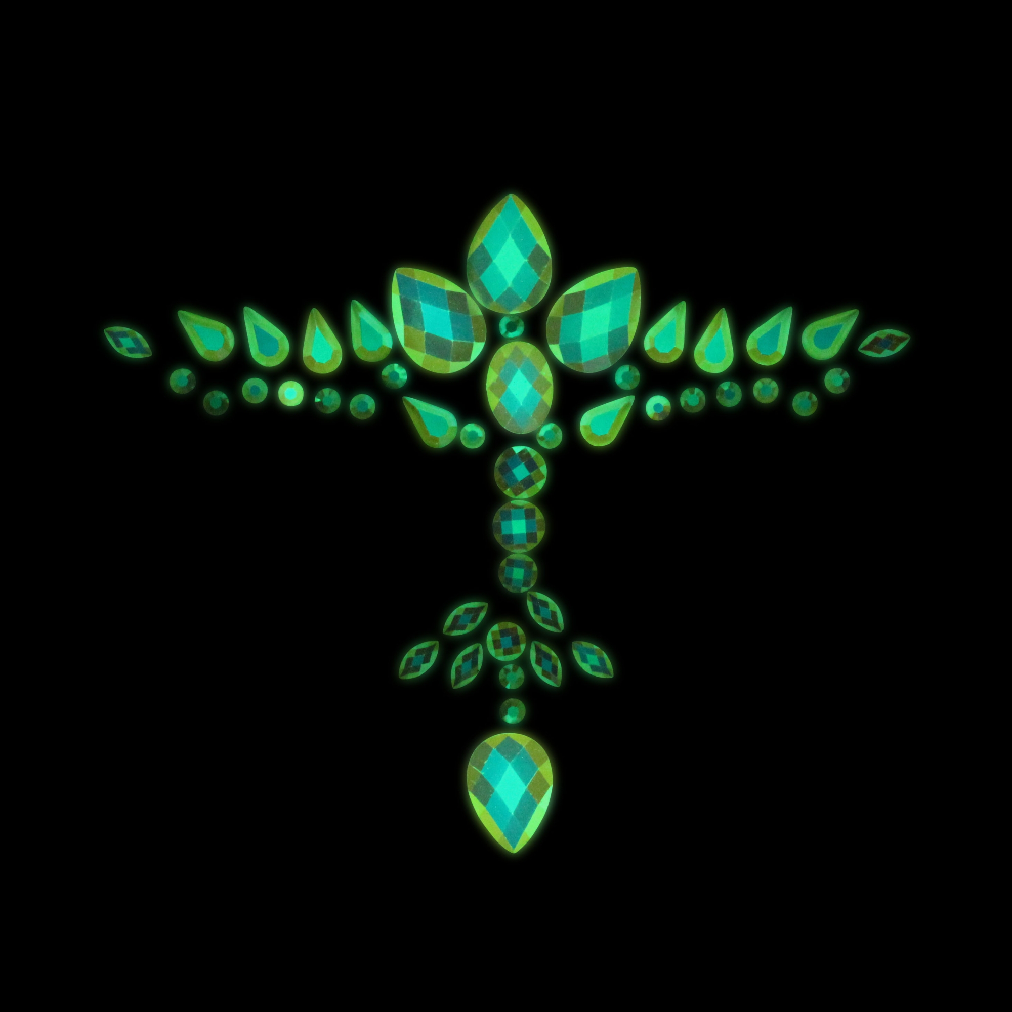 Декоративное украшение (камни) на клеевой основе Body Jewelry Stickers - Chest - Glow in the Dark -