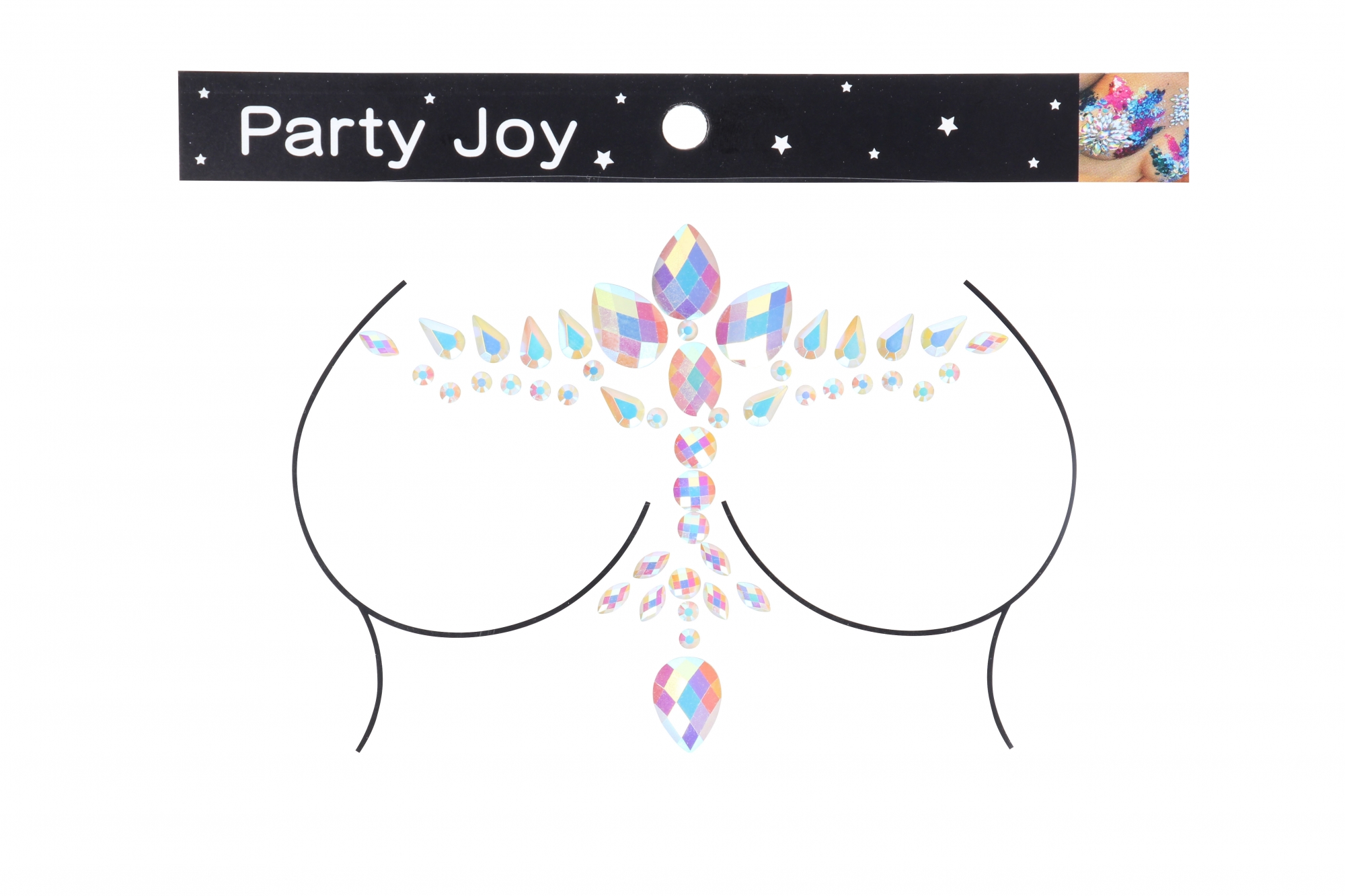 Декоративное украшение (камни) на клеевой основе Body Jewelry Stickers - Chest - Glow in the Dark -