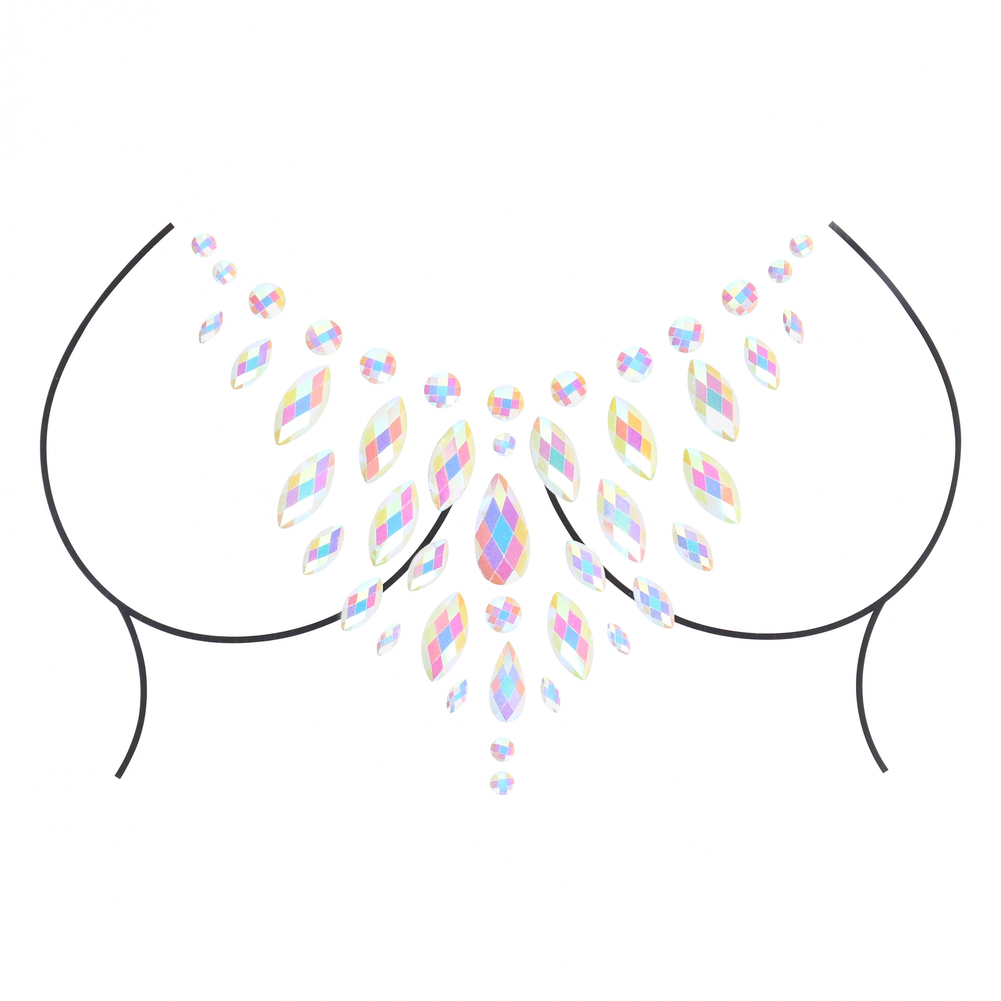Декоративное украшение (камни) на клеевой основе Body Jewelry Stickers - Chest - Glow in the Dark -