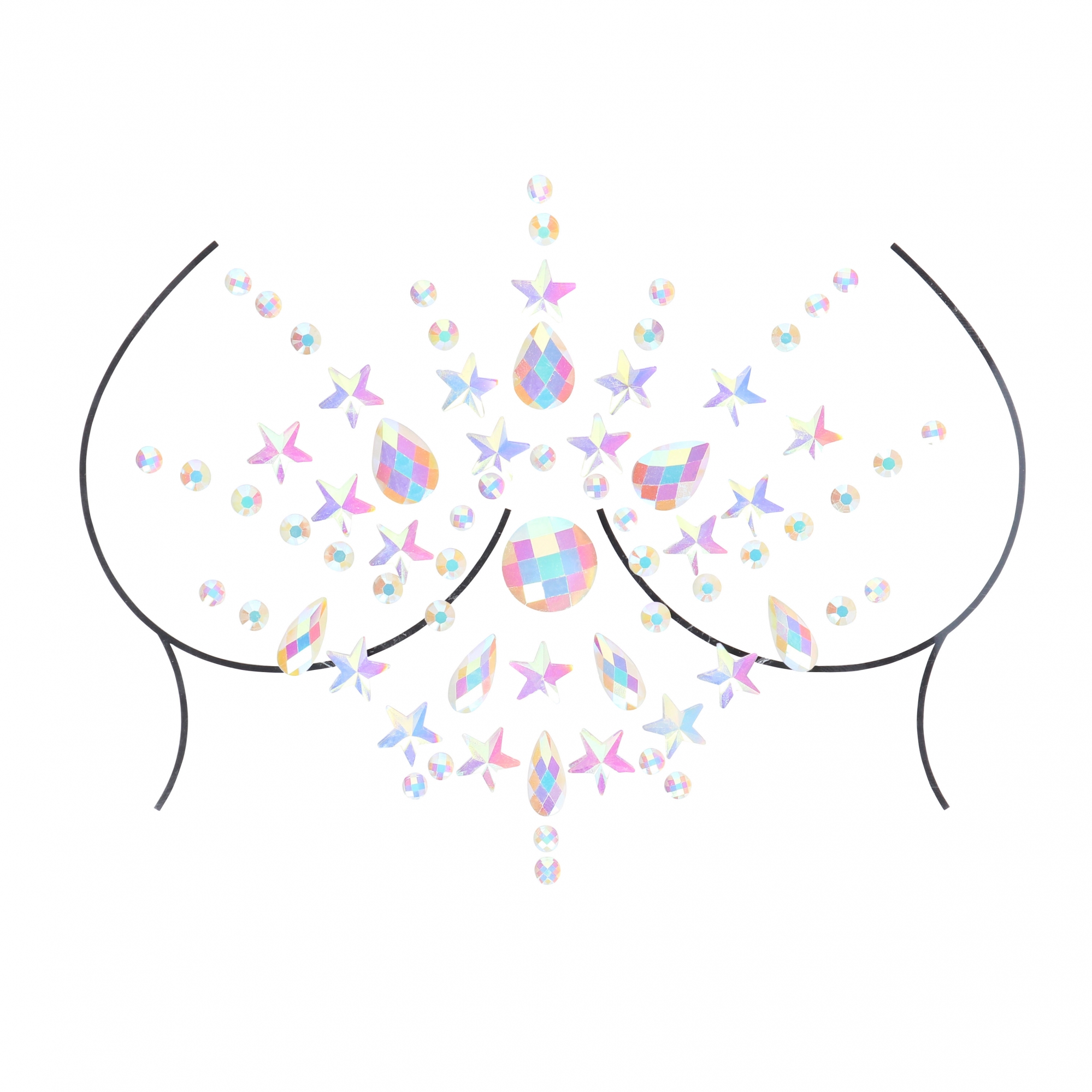 Декоративное украшение (камни) на клеевой основе Body Jewelry Stickers - Chest - Glow in the Dark -