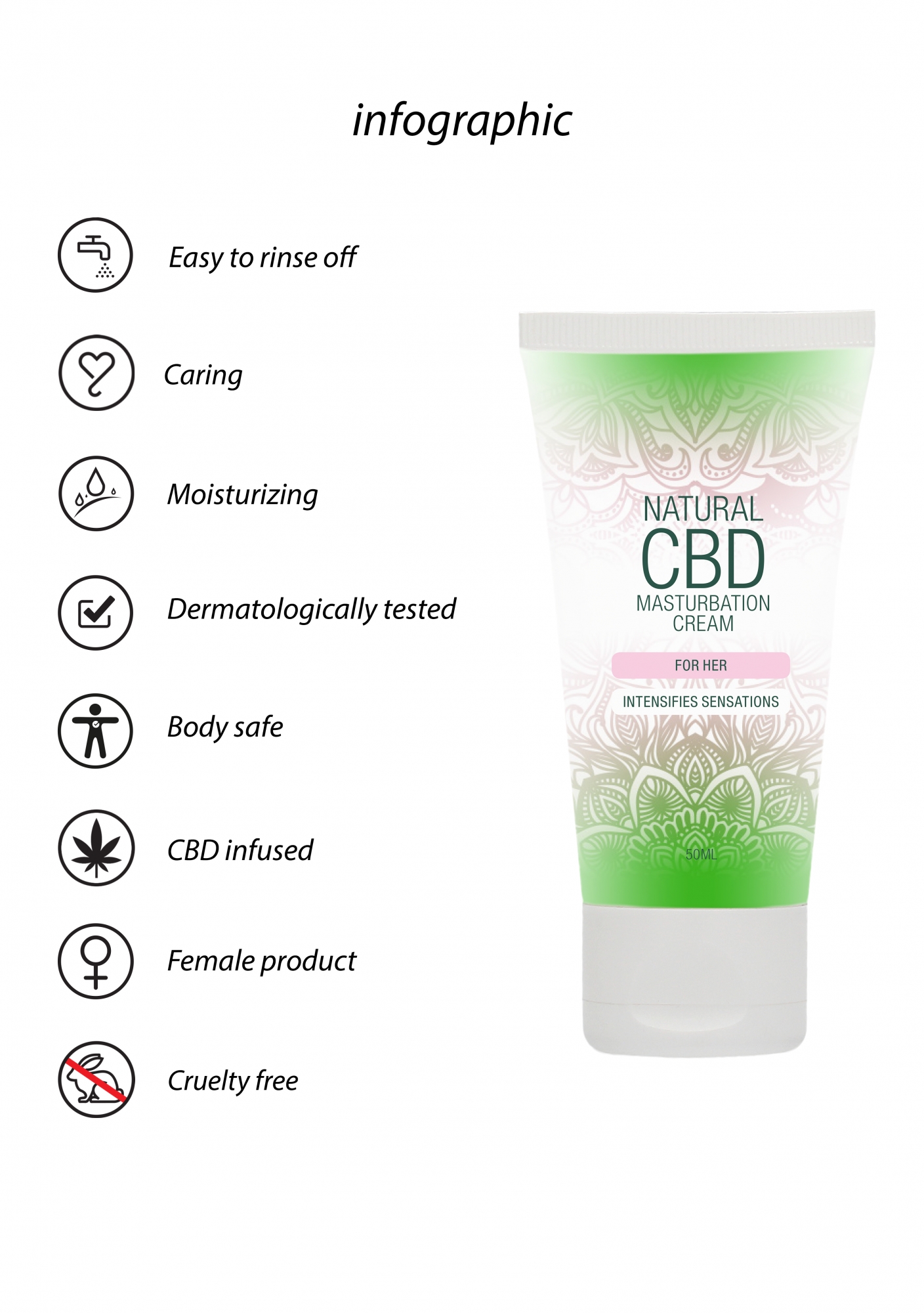 Крем для мастурбации для Неё Natural CBD - 50 ml