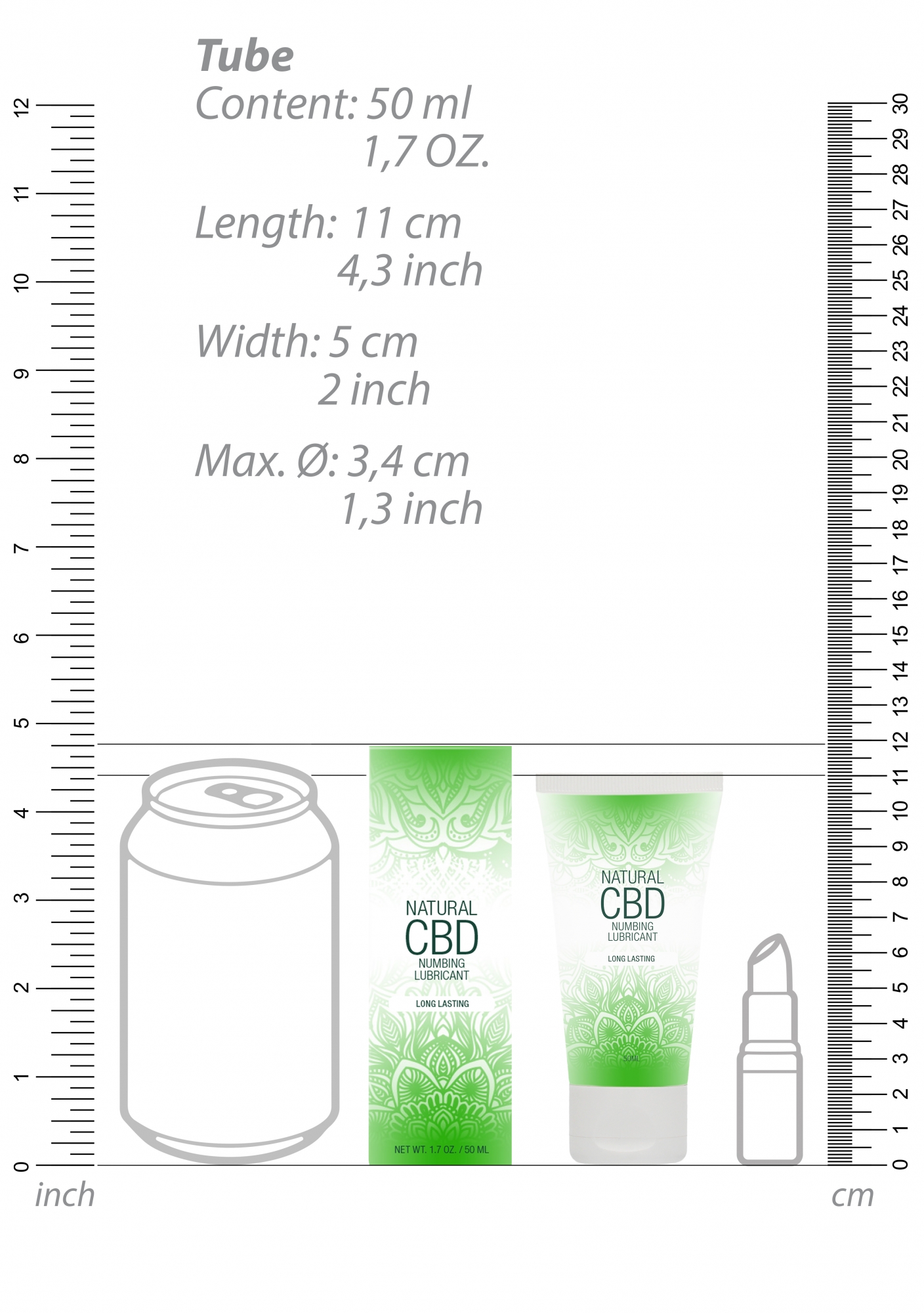 Лубрикант снижающий чувствительность Numbing Natural CBD - 50 ml