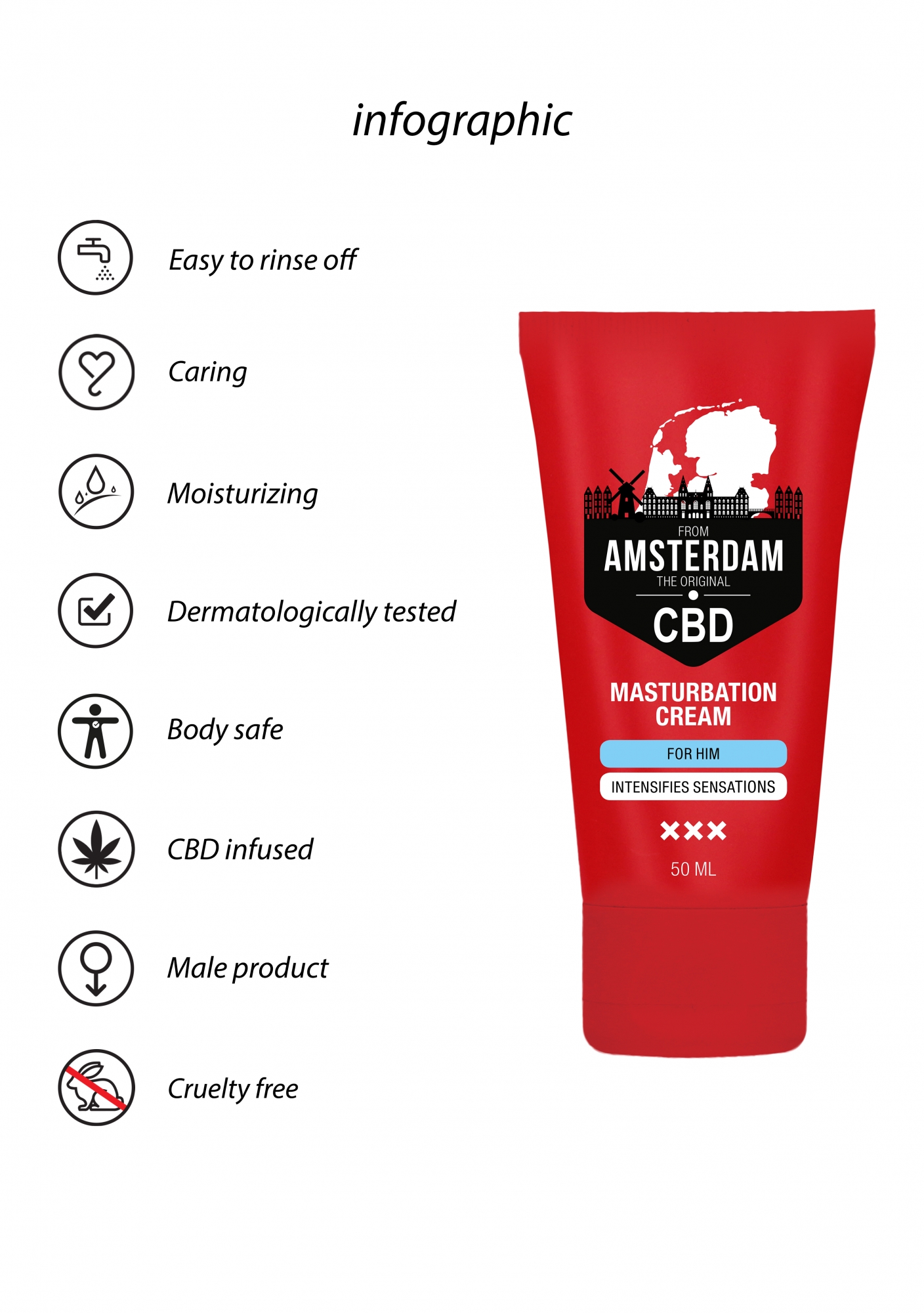 Крем для мастурбации для Него CBD from Amsterdam - 50 ml