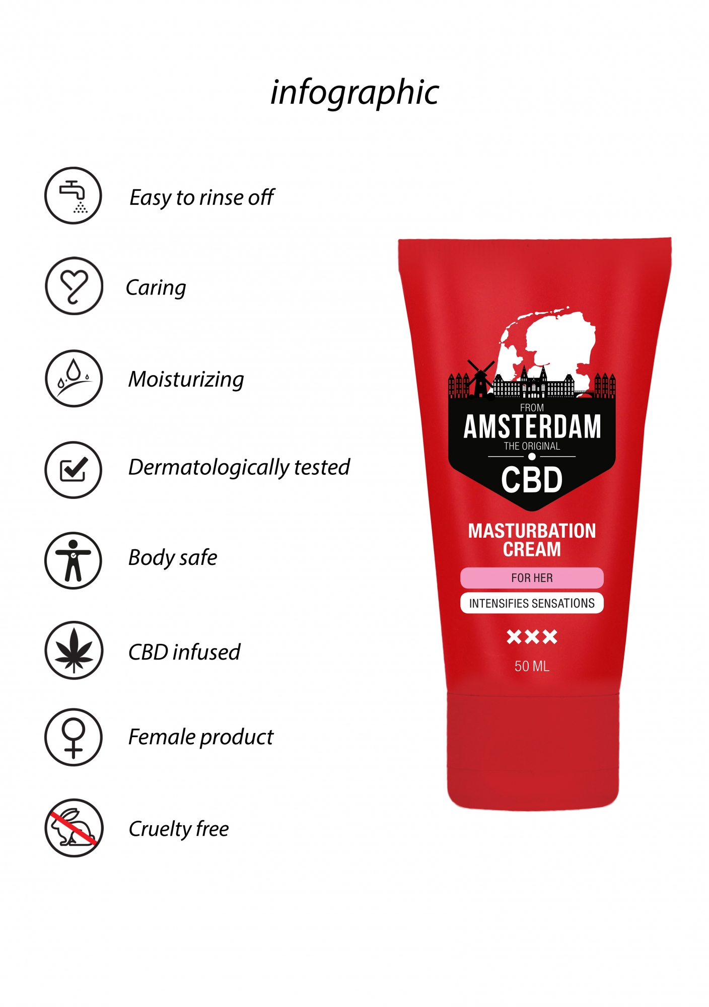 Крем для мастурбации для Нее CBD from Amsterdam - 50 ml
