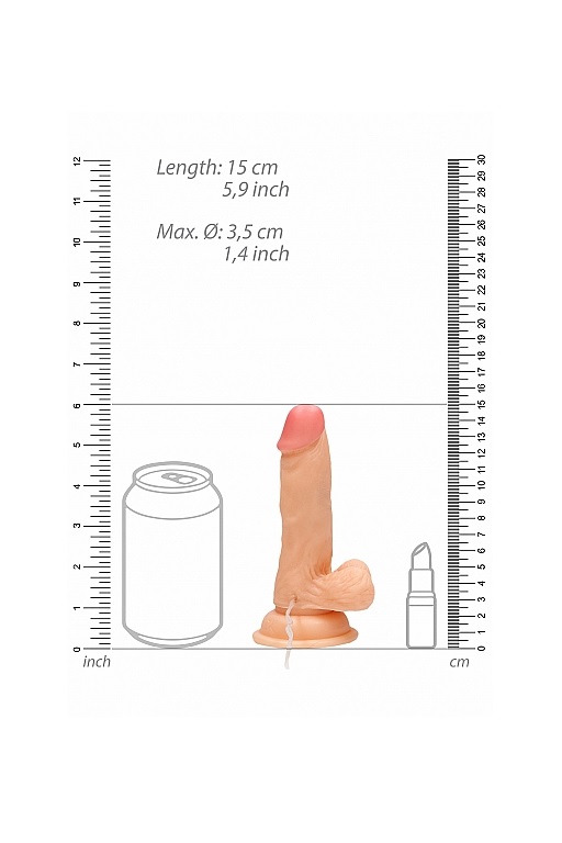 Фаллоимитатор с вибрацией и пультом управления Vibrating Realistic Cock With Scrotum - 6 Inch