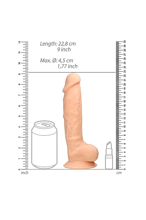 Фаллоимитатор Silicone Dildo With Balls - 22,8 см.
