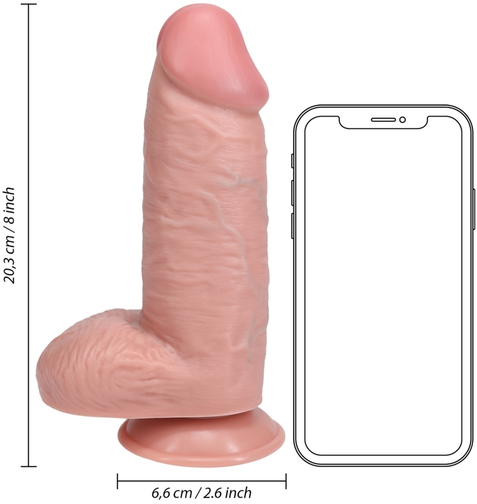 Фалоимитатор из ПВХ Extra Thick Straight with Balls 8" / 20,3 cm
