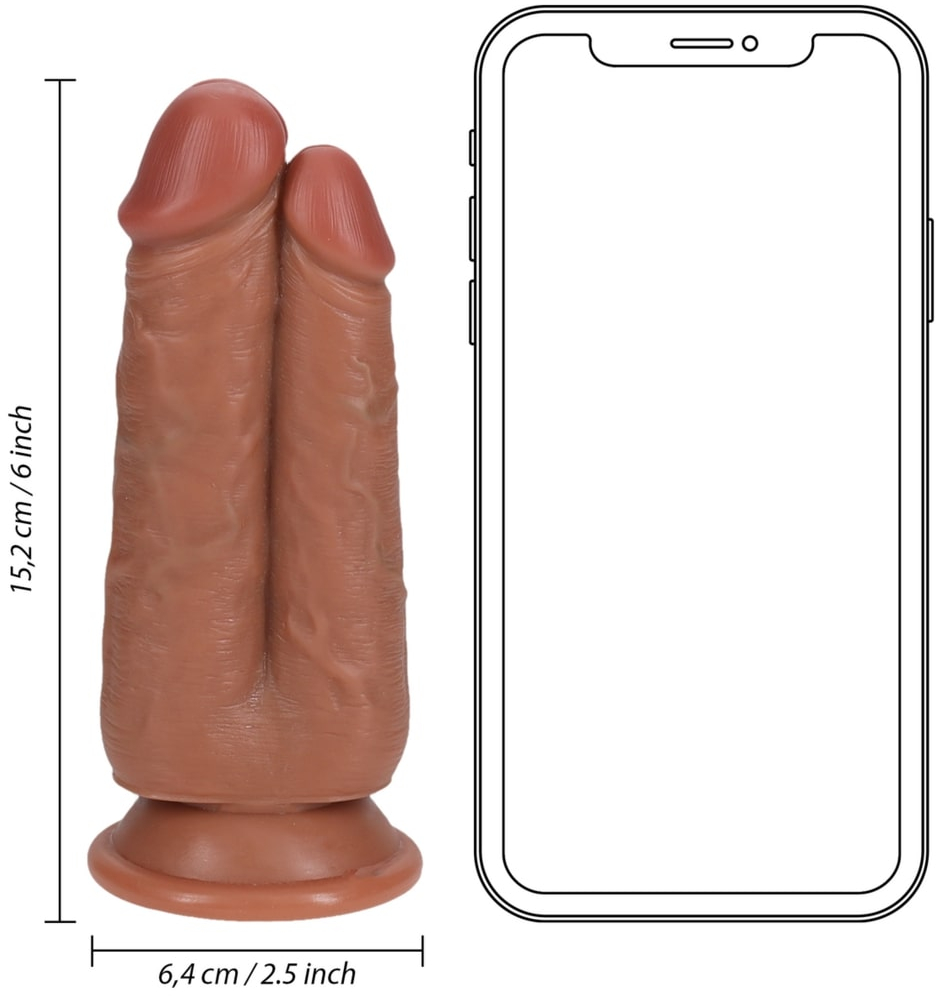 Двойной фалоимитатор из ПВХ Two in One Dildo 5"/6" - 12,7/15,2 cm