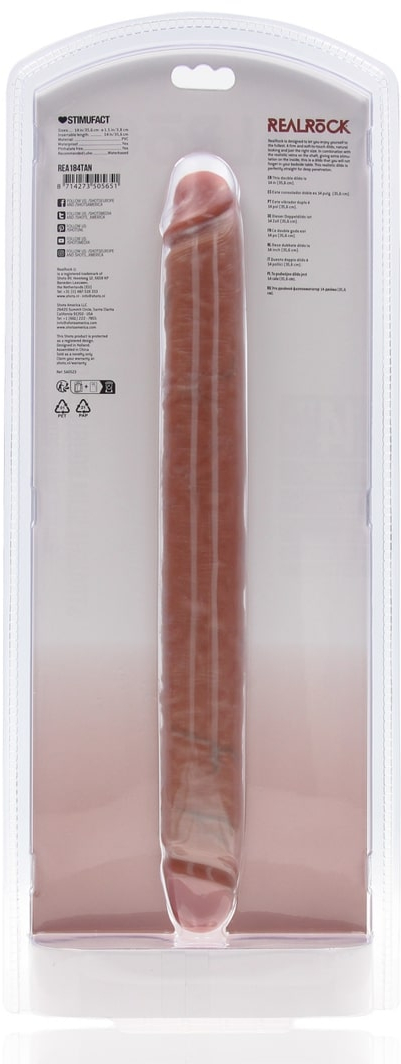 Двухсторонний фалоимитатор из ПВХ Slim Double Ended Dong 14" / 35,6 cm