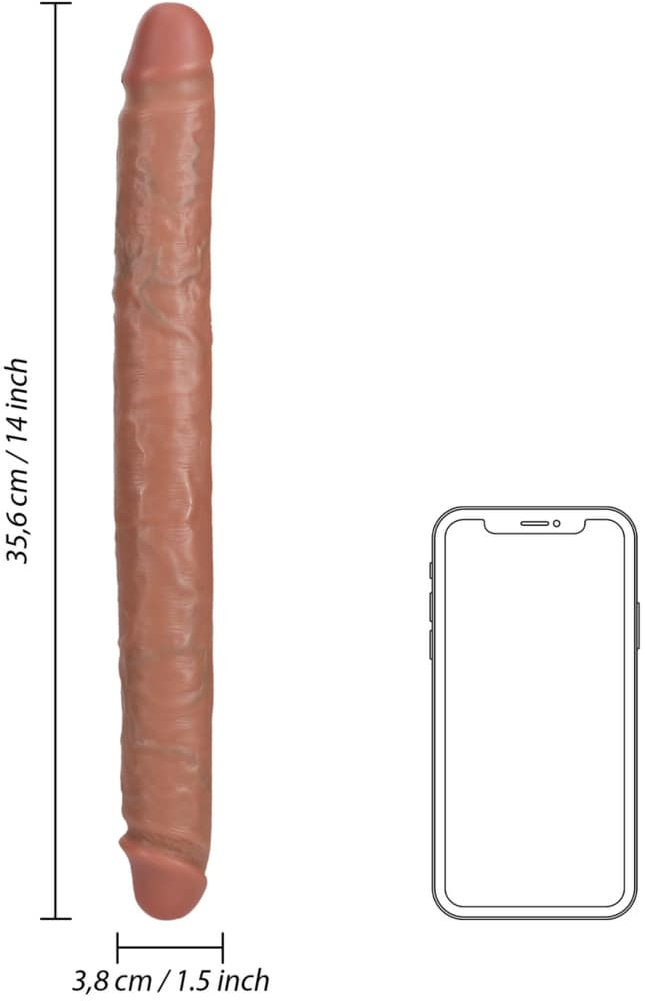 Двухсторонний фалоимитатор из ПВХ Slim Double Ended Dong 14" / 35,6 cm