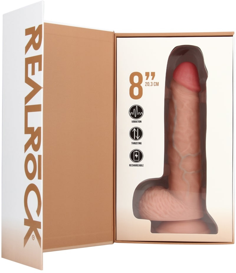 Фаллоимитатор с функцией вибрации и пенетрации - 8" / 20,5 cm - Flesh