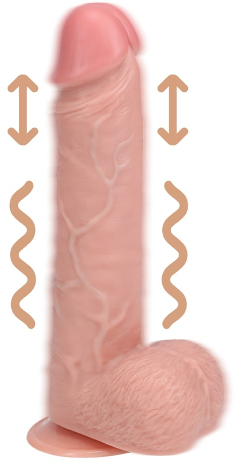 Фаллоимитатор с функцией вибрации и пенетрации - 8" / 20,5 cm - Flesh