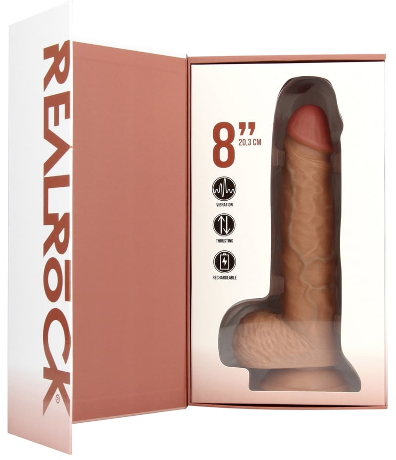 Фаллоимитатор с функцией вибрации и пенетрации - 8" / 20,5 cm - Flesh