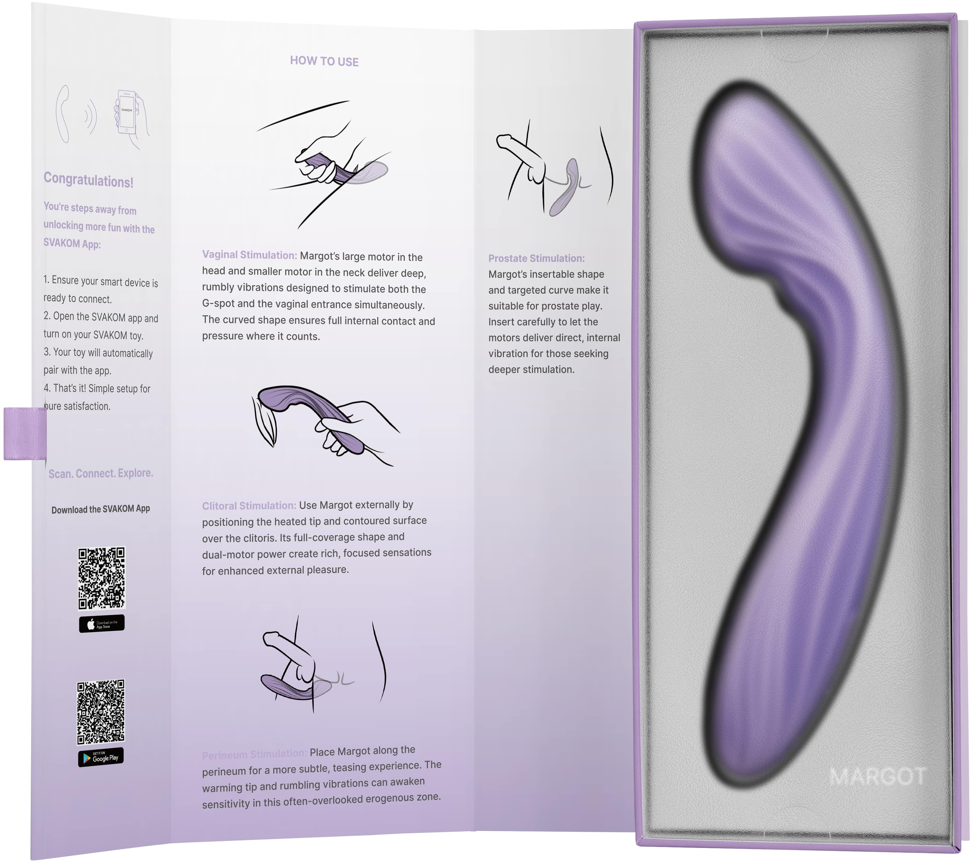 Интерактивный вибромассажёр Margot