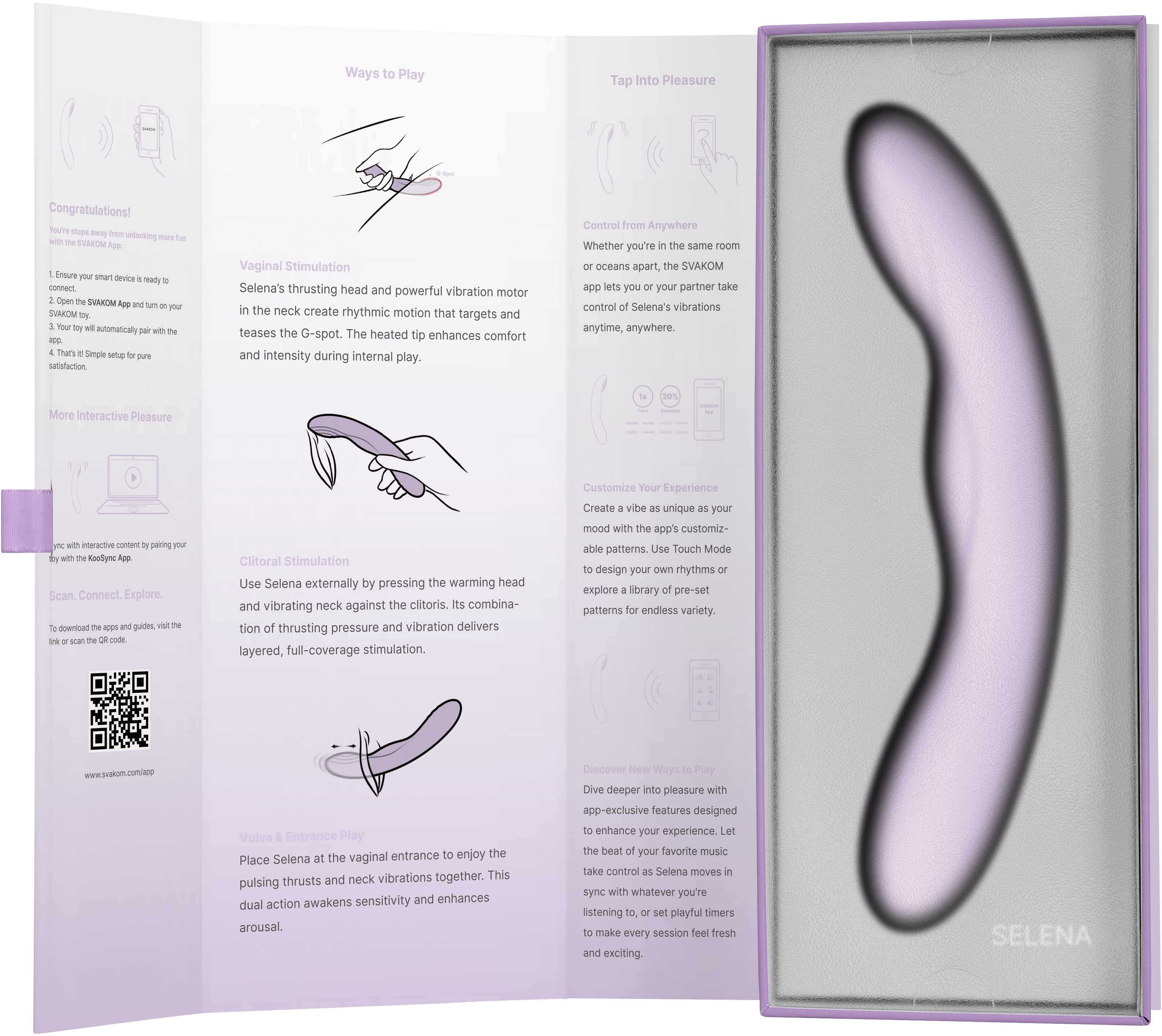 Интерактивный вибромассажер Selena с функцией пенетрации