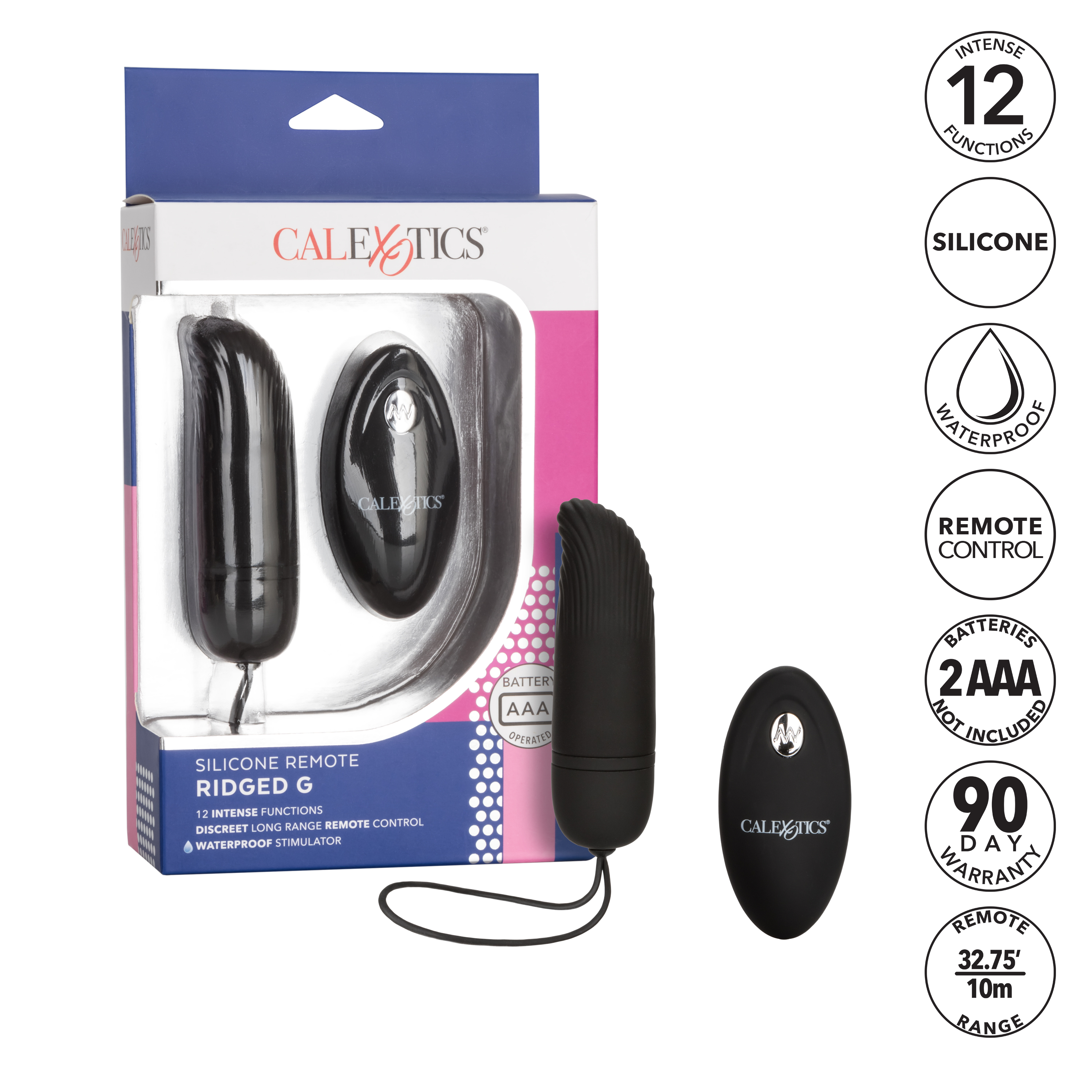 Компактный стимулятор точки G с управлением при помощи пульта Silicone Remote Ridged G