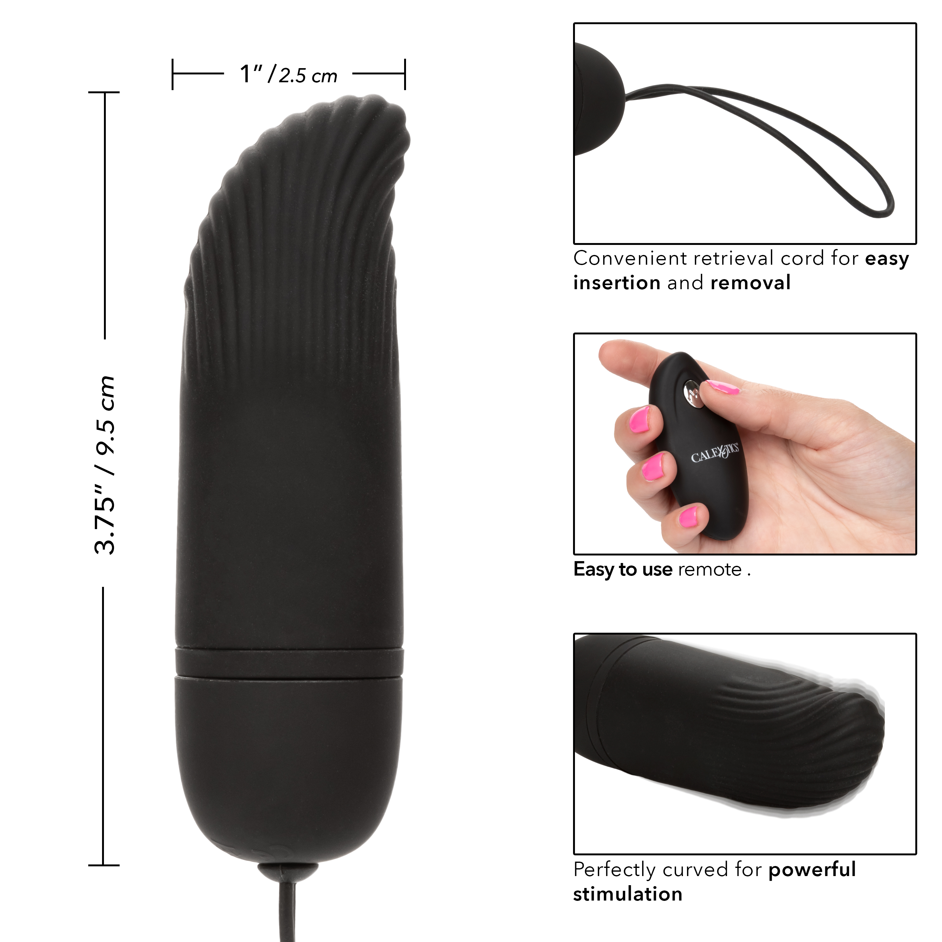 Компактный стимулятор точки G с управлением при помощи пульта Silicone Remote Ridged G
