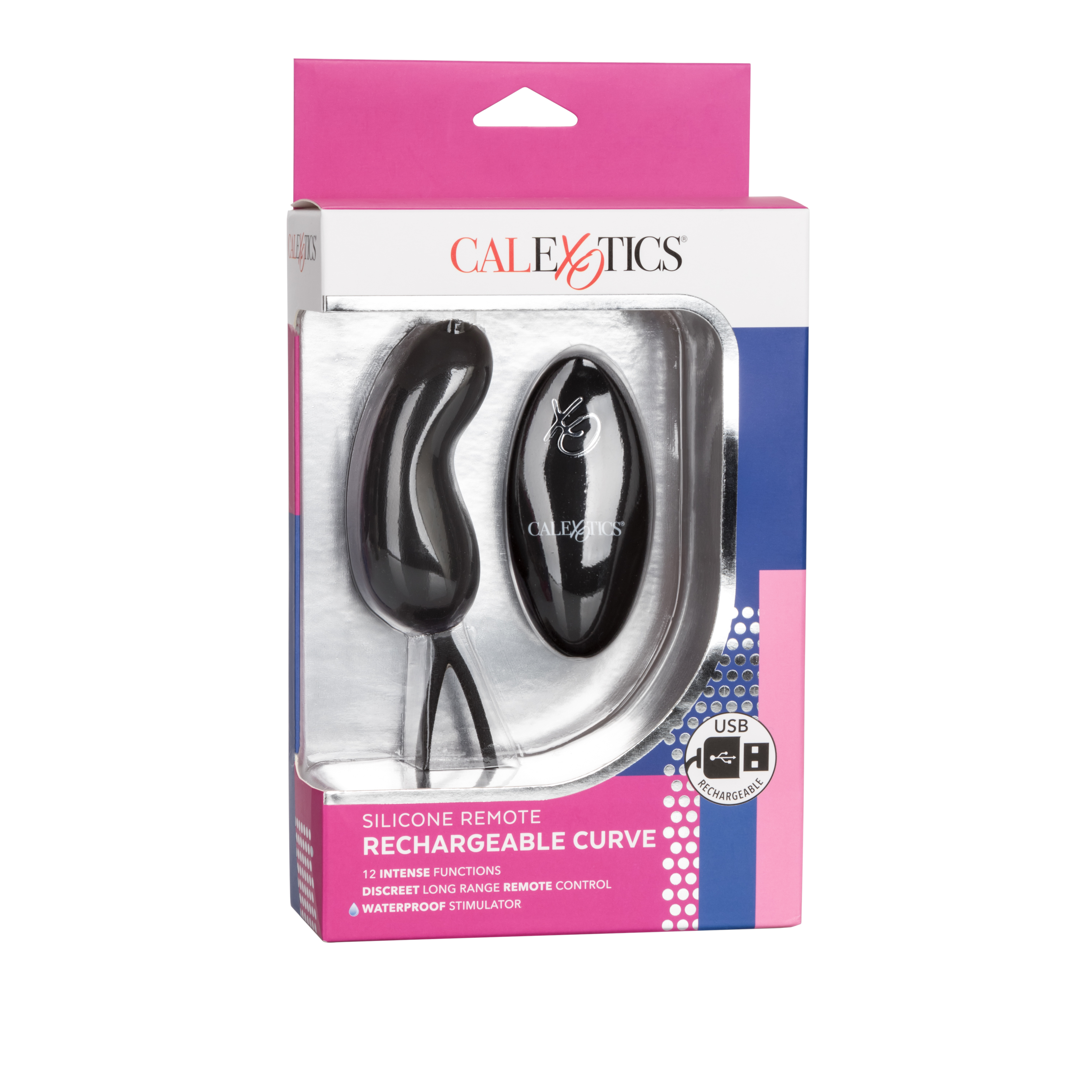 Компактный вибромассажер с управлением при помощи пульта Silicone Remote Rechargeable Curve