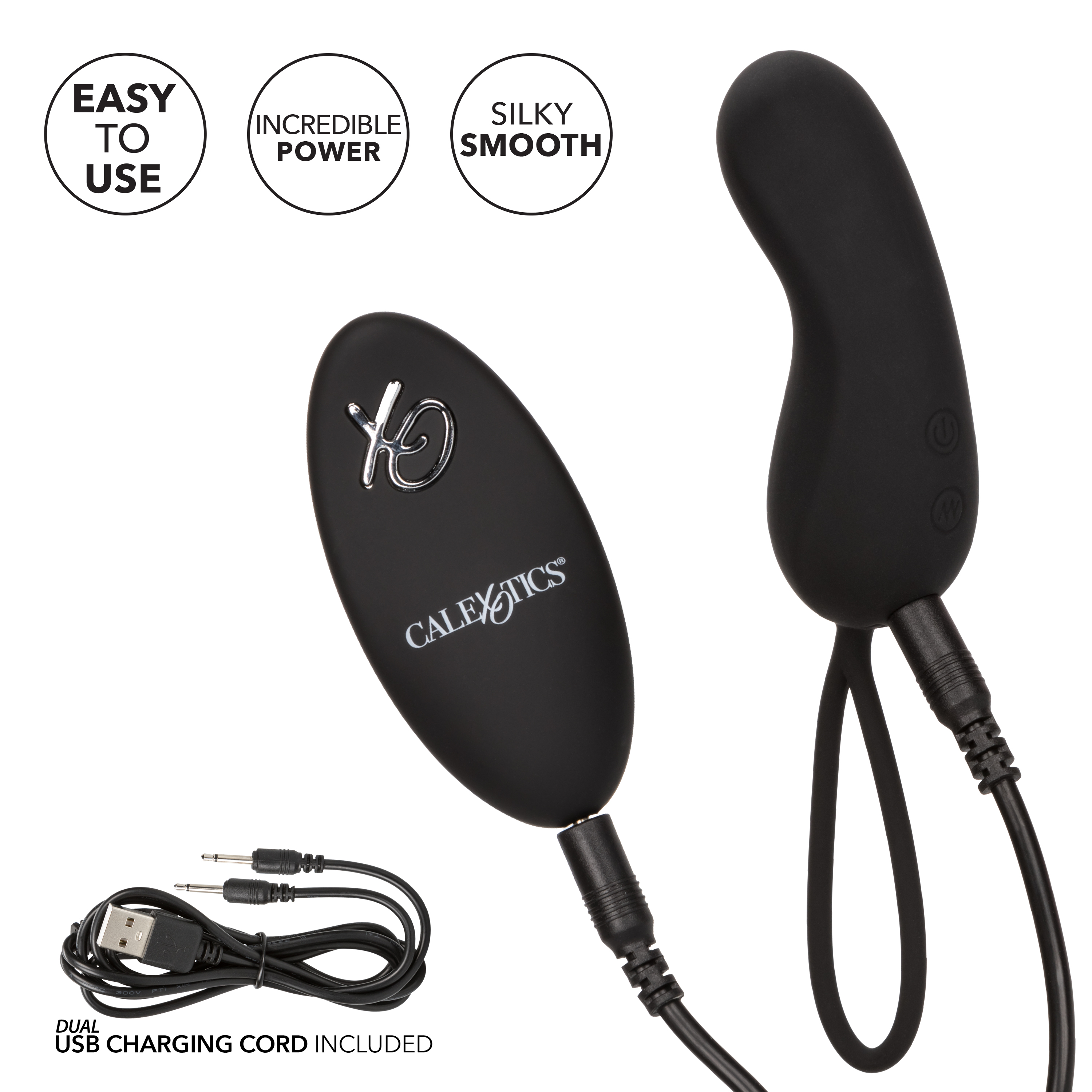 Компактный вибромассажер с управлением при помощи пульта Silicone Remote Rechargeable Curve