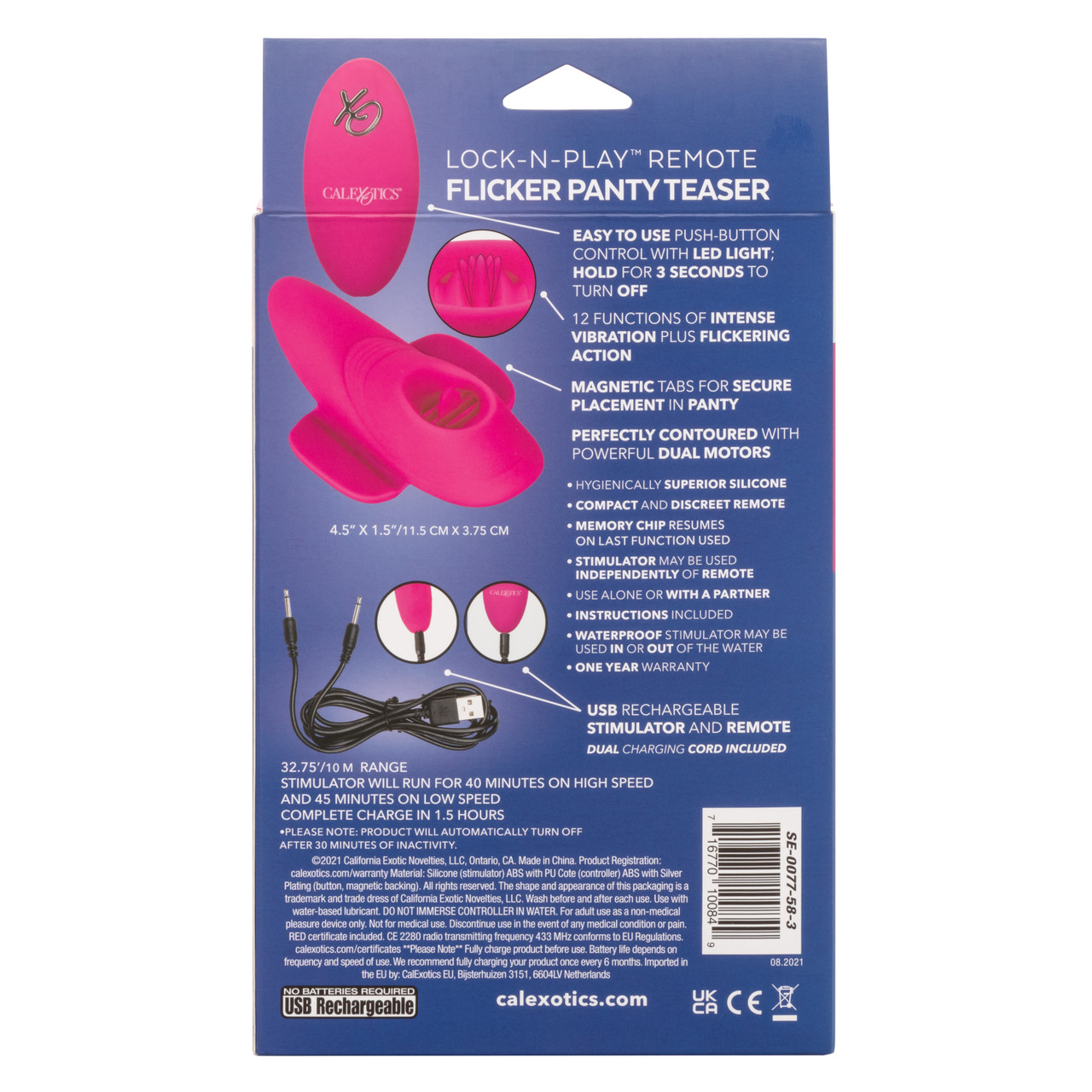 Стимулятор в трусики с пультом управления Lock-N-Play Remote Flicker Panty Teaser