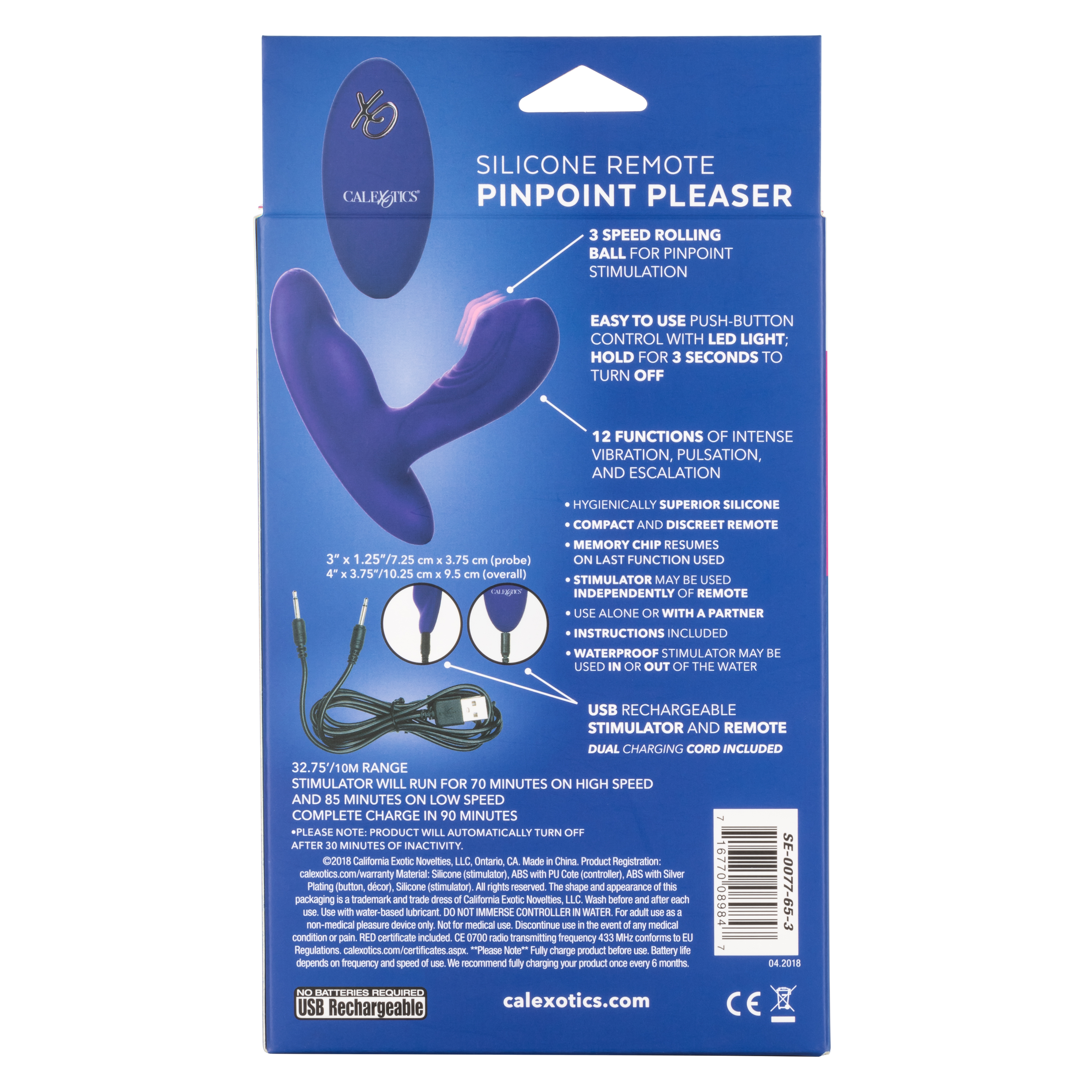 Массажер простаты с управлением при помощи пульта Silicone Remote Pinpoint Pleaser