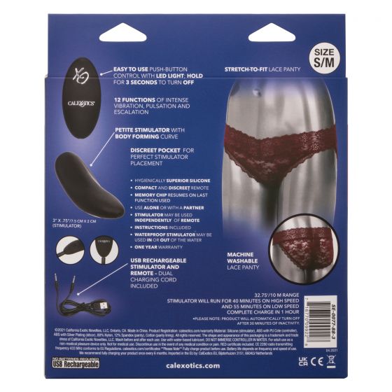 Трусики с вибромассажером для стимуляции клитора Remote Control Lace Panty Set S/M