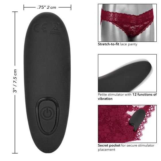 Трусики с вибромассажером для стимуляции клитора Remote Control Lace Panty Set L/XL