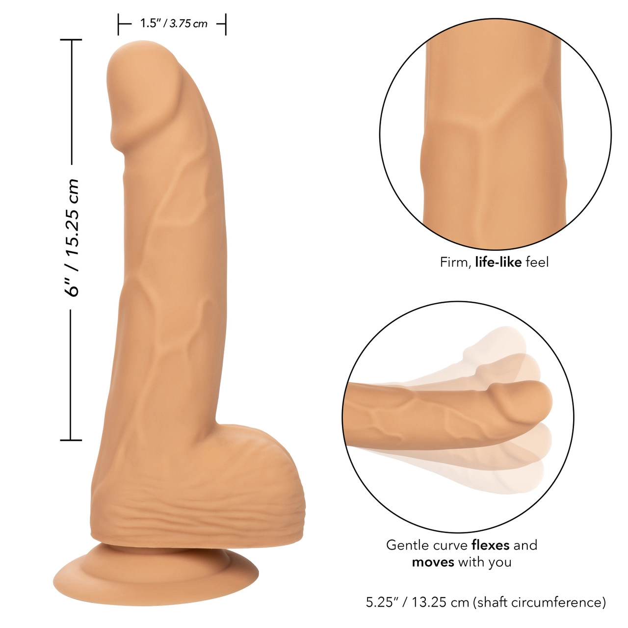 Фалоимитатор SILICONE STUDS 6" IVORY