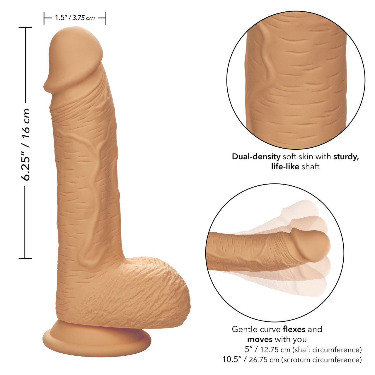 Фалоимитатор Dual Density Silicone Studs (16 х 4 см.)