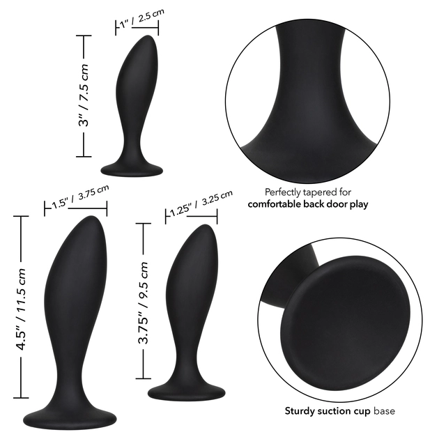 Набор из трех анальных пробок SILICONE CURVE ANAL KIT
