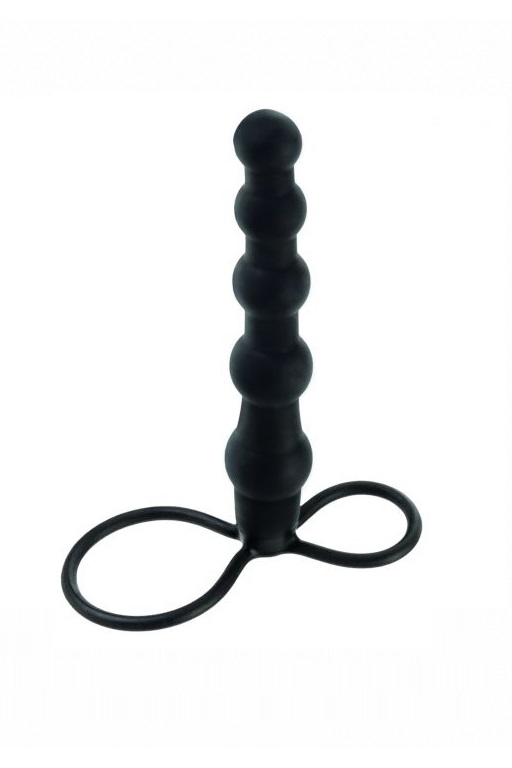 Страпон для двойного проникновения (пенетрейшен) Silicone Beaded Double Rider