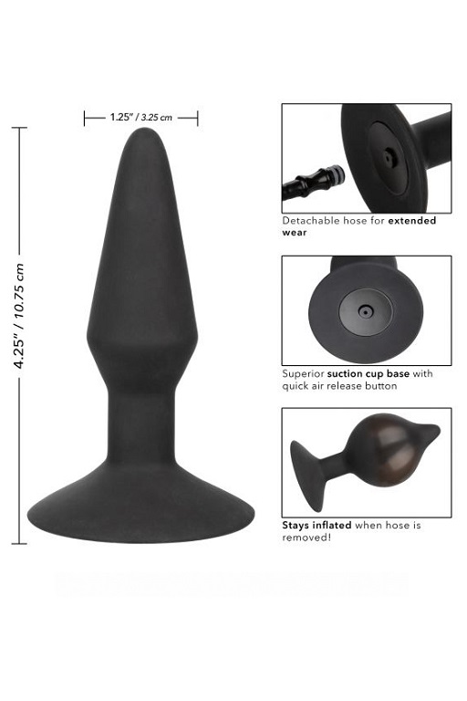 Расширяющаяся анальная пробка с отсоединяющимся шлангом Silicone Inflatable Plug (Medium)