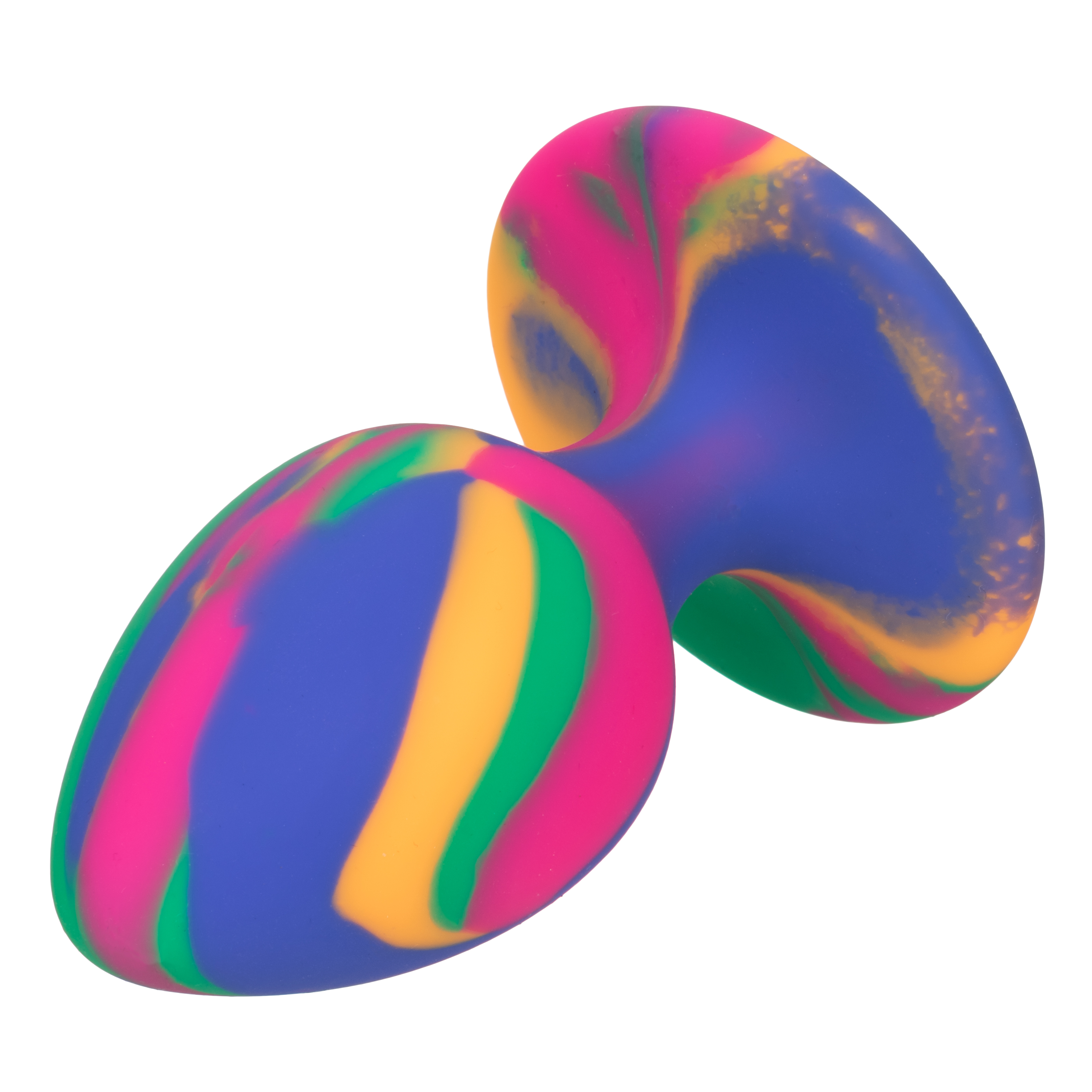 Яркая анальная пробка L из силикона на присоске CHEEKY MEDIUM TIE-DYE PLUG