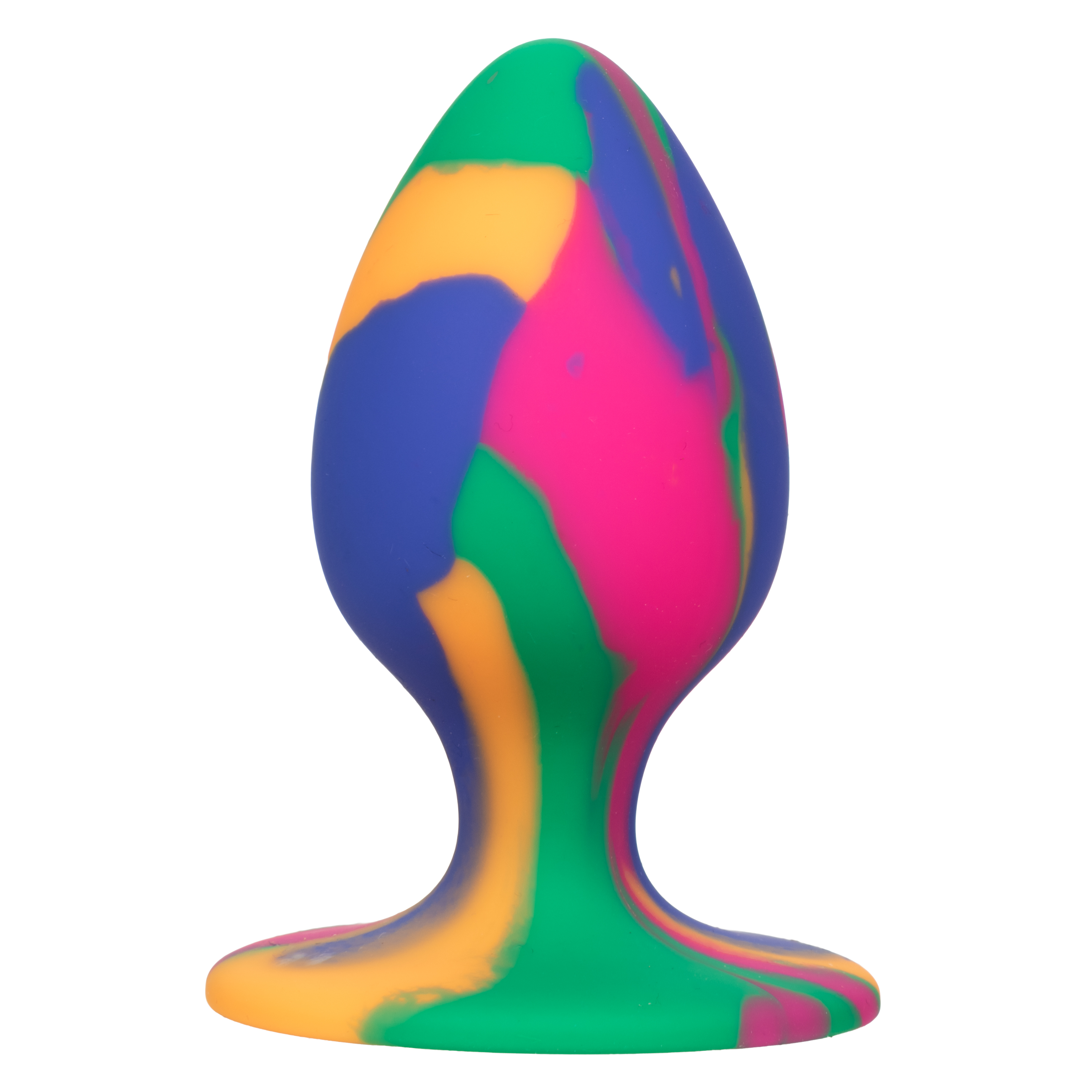Яркая анальная пробка L из силикона на присоске CHEEKY MEDIUM TIE-DYE PLUG