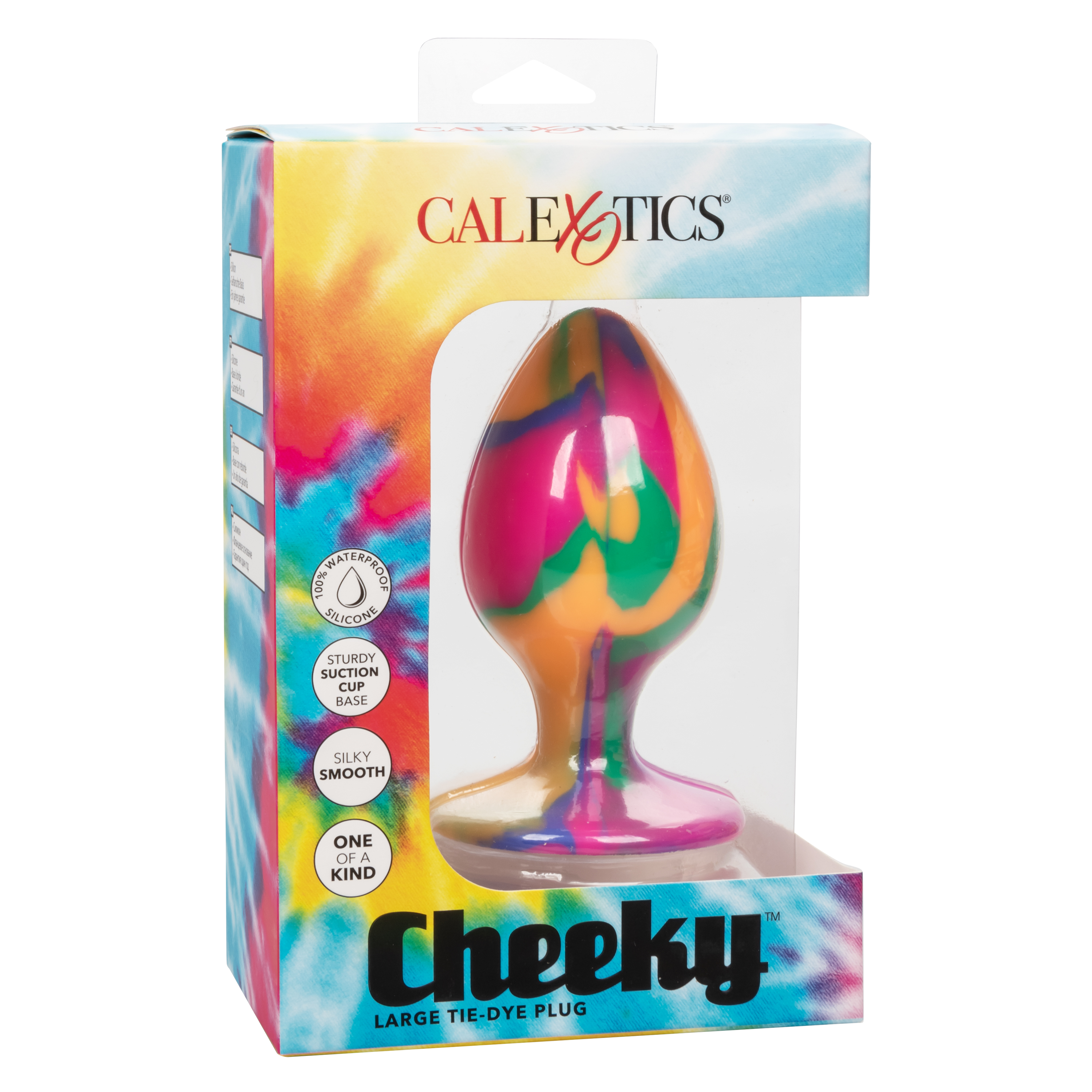 Яркая анальная пробка L из силикона CHEEKY LARGE TIE-DYE PLUG
