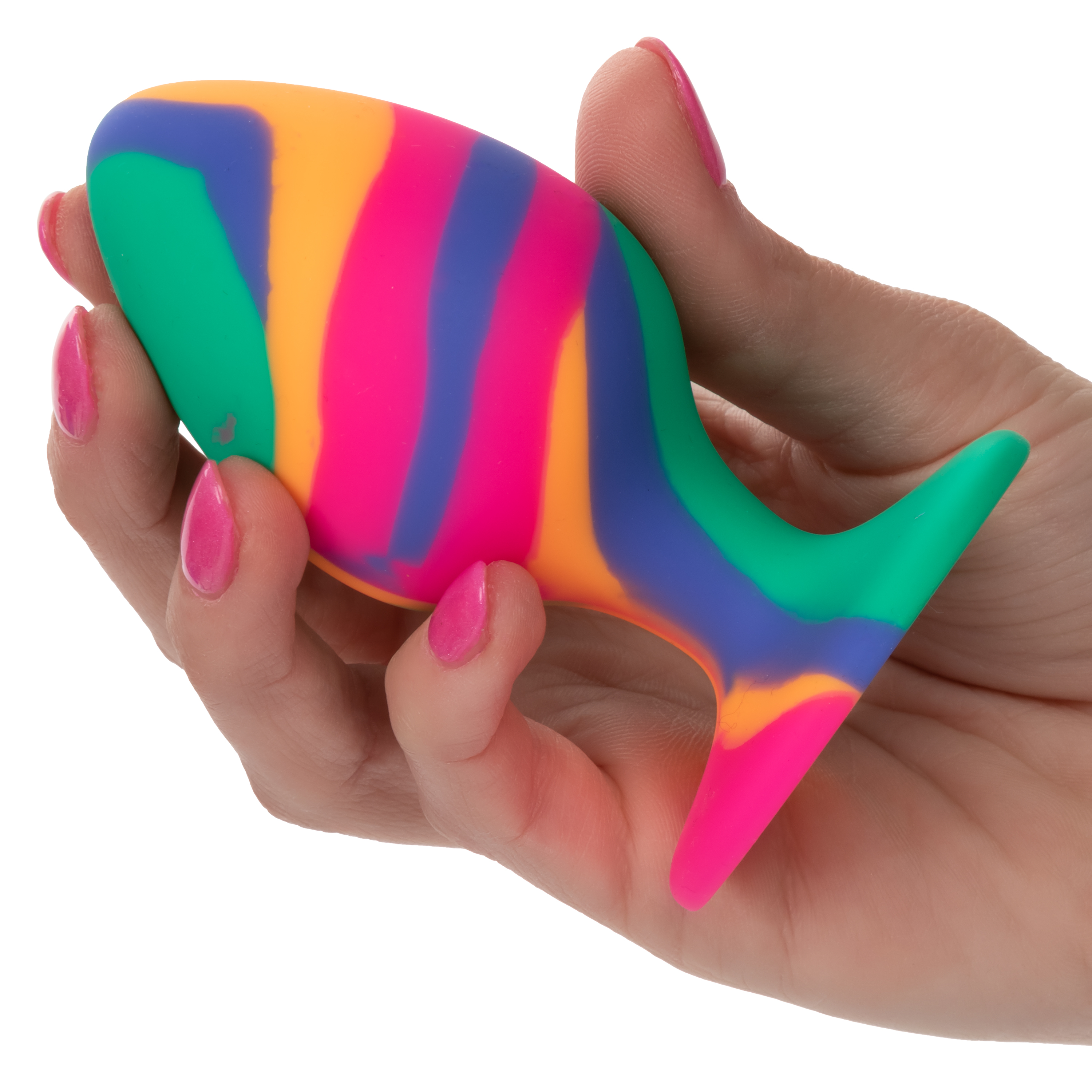 Яркая анальная пробка L из силикона CHEEKY LARGE TIE-DYE PLUG
