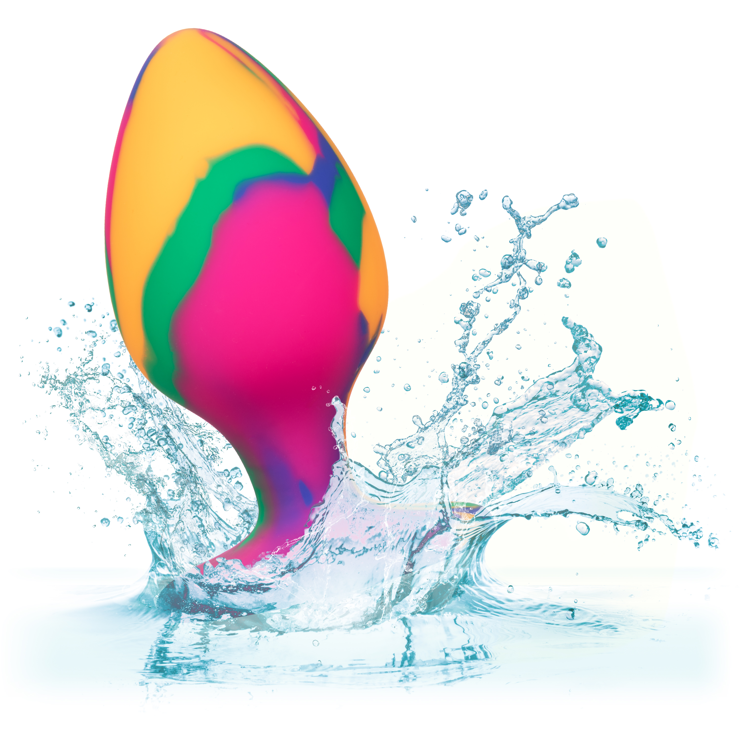 Яркая анальная пробка L из силикона CHEEKY LARGE TIE-DYE PLUG