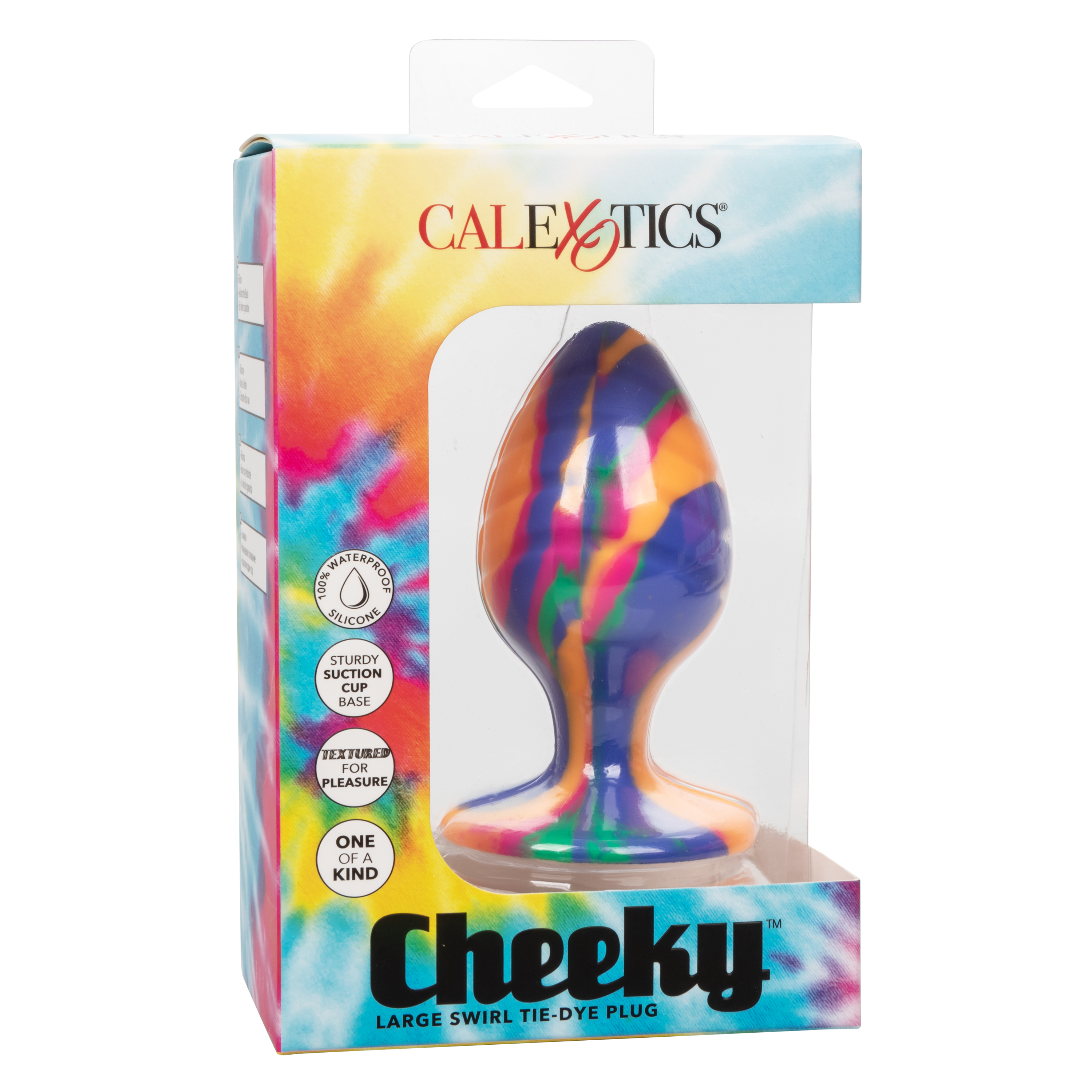 Текстурированная анальная пробка L из силикона CHEEKY LRG SWIRL TIE-DYE PLUG