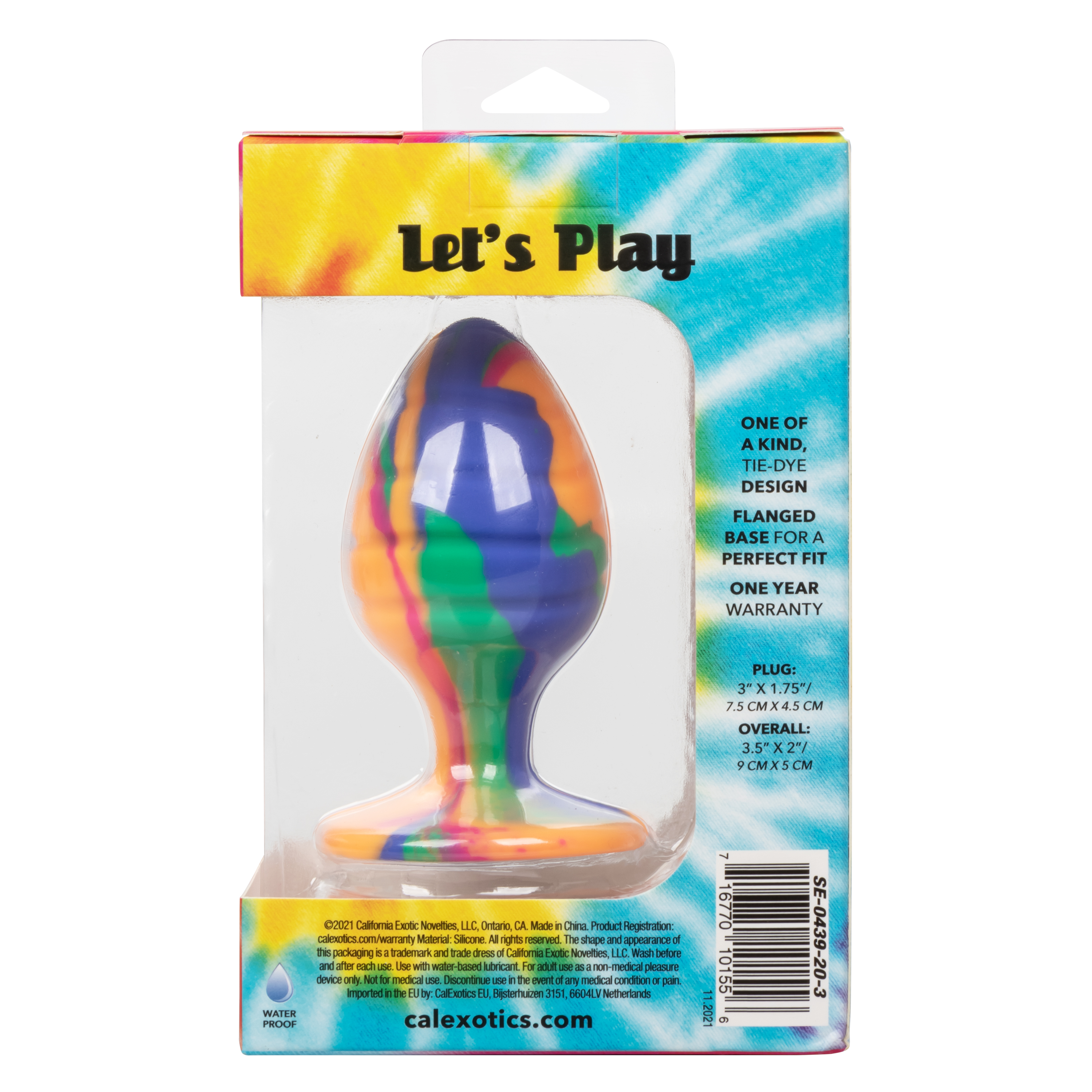 Текстурированная анальная пробка L из силикона CHEEKY LRG SWIRL TIE-DYE PLUG