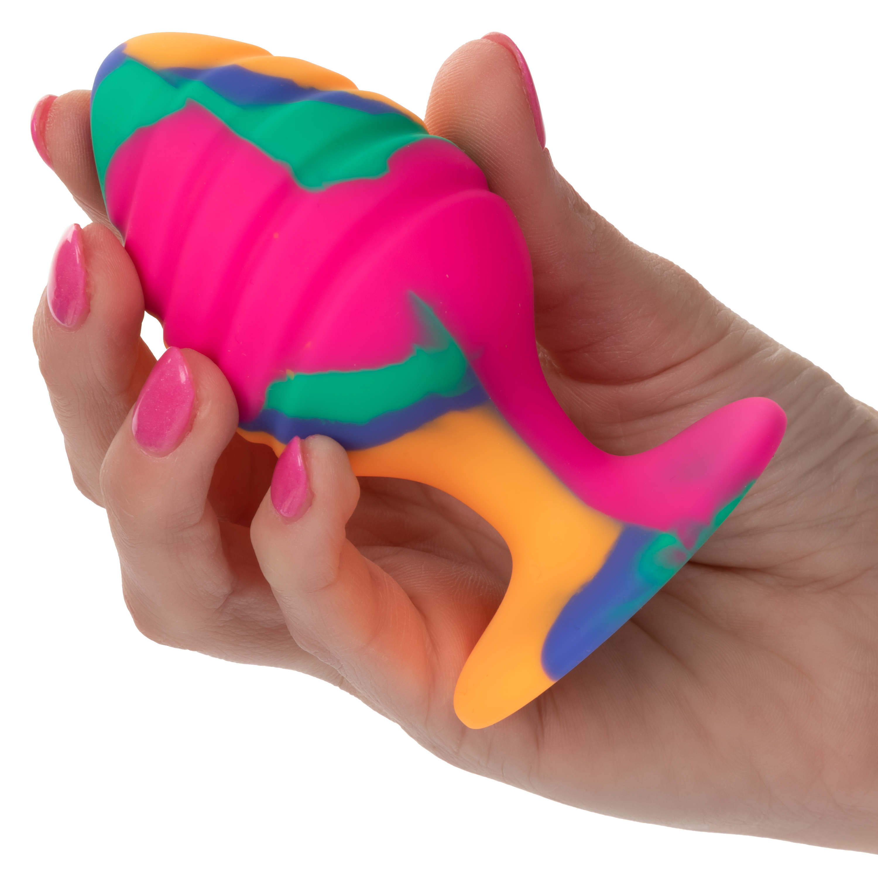 Текстурированная анальная пробка L из силикона CHEEKY LRG SWIRL TIE-DYE PLUG