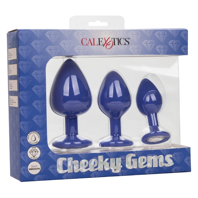 Набор из трёх анальных пробок CHEEKY CHEEKY GEM