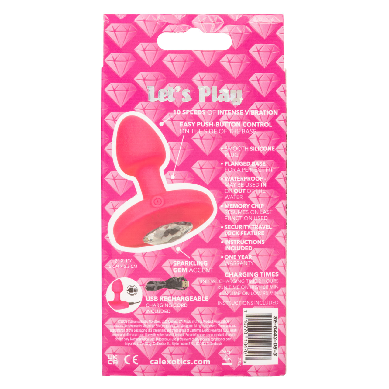 Перезаряжаемая анальная вибропробка Cheeky Gems Small Rechargeable Vibrating Probe