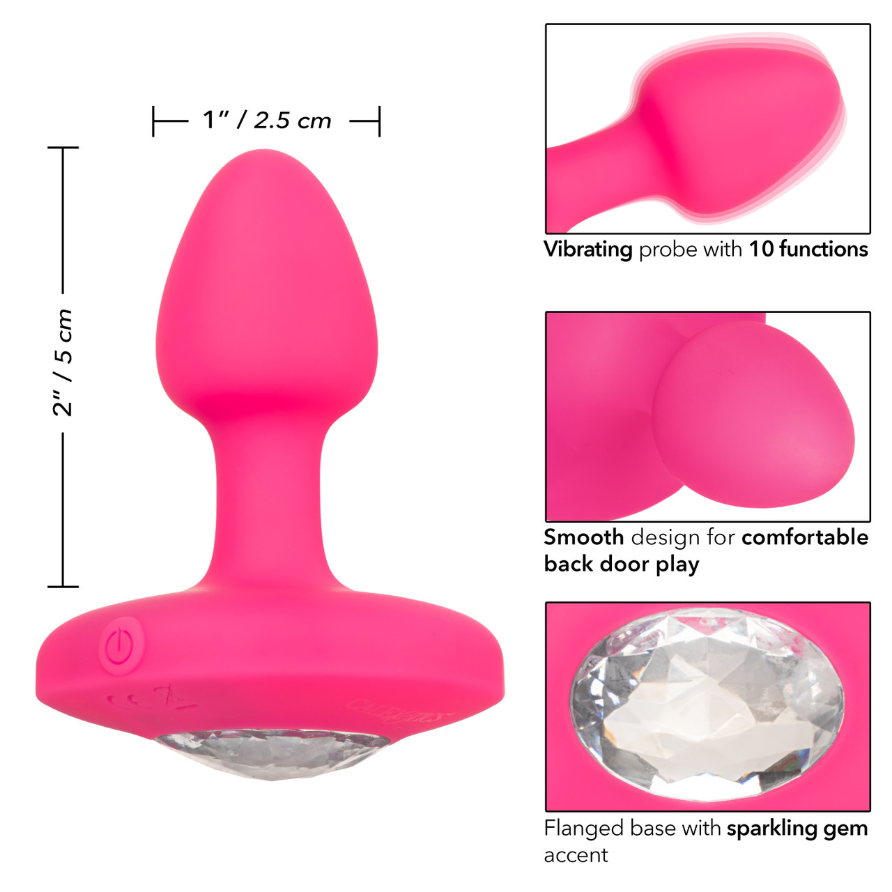 Перезаряжаемая анальная вибропробка Cheeky Gems Small Rechargeable Vibrating Probe