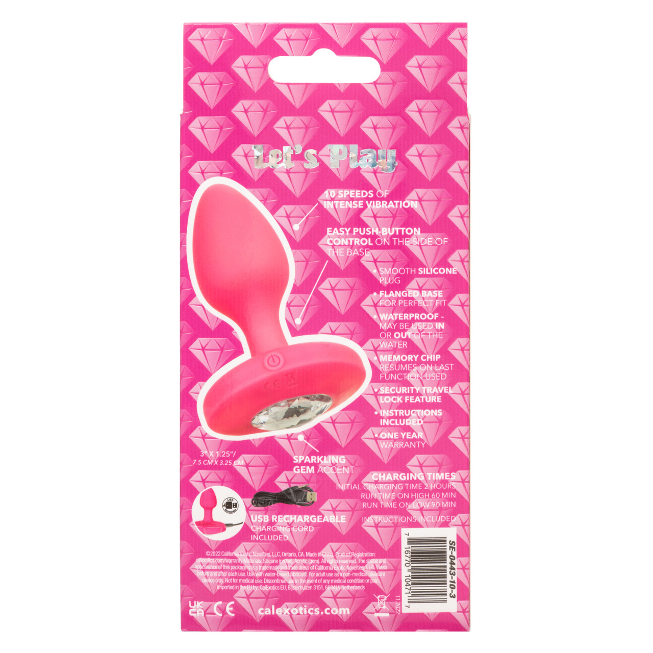 Перезаряжаемая анальная вибропробка Cheeky Gems Medium Rechargeable Vibrating Probe