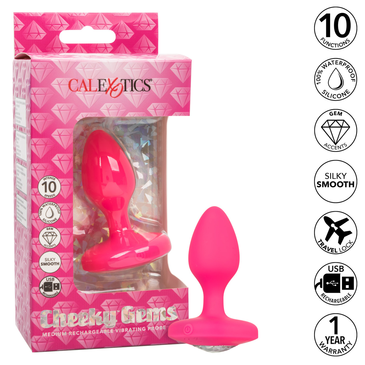 Перезаряжаемая анальная вибропробка Cheeky Gems Medium Rechargeable Vibrating Probe